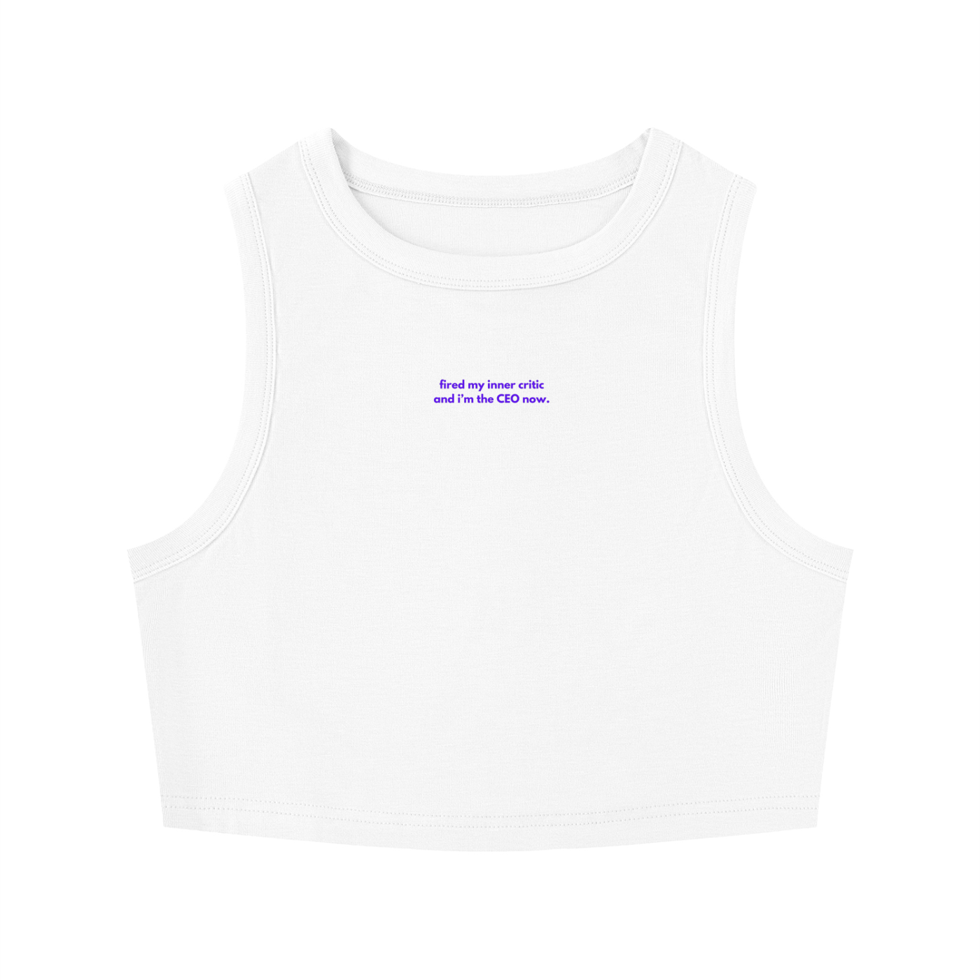 MAIN CHARACTER TIGHT CREWNECK CROP TANK TOP - FIRED MY INNER CRITIC
