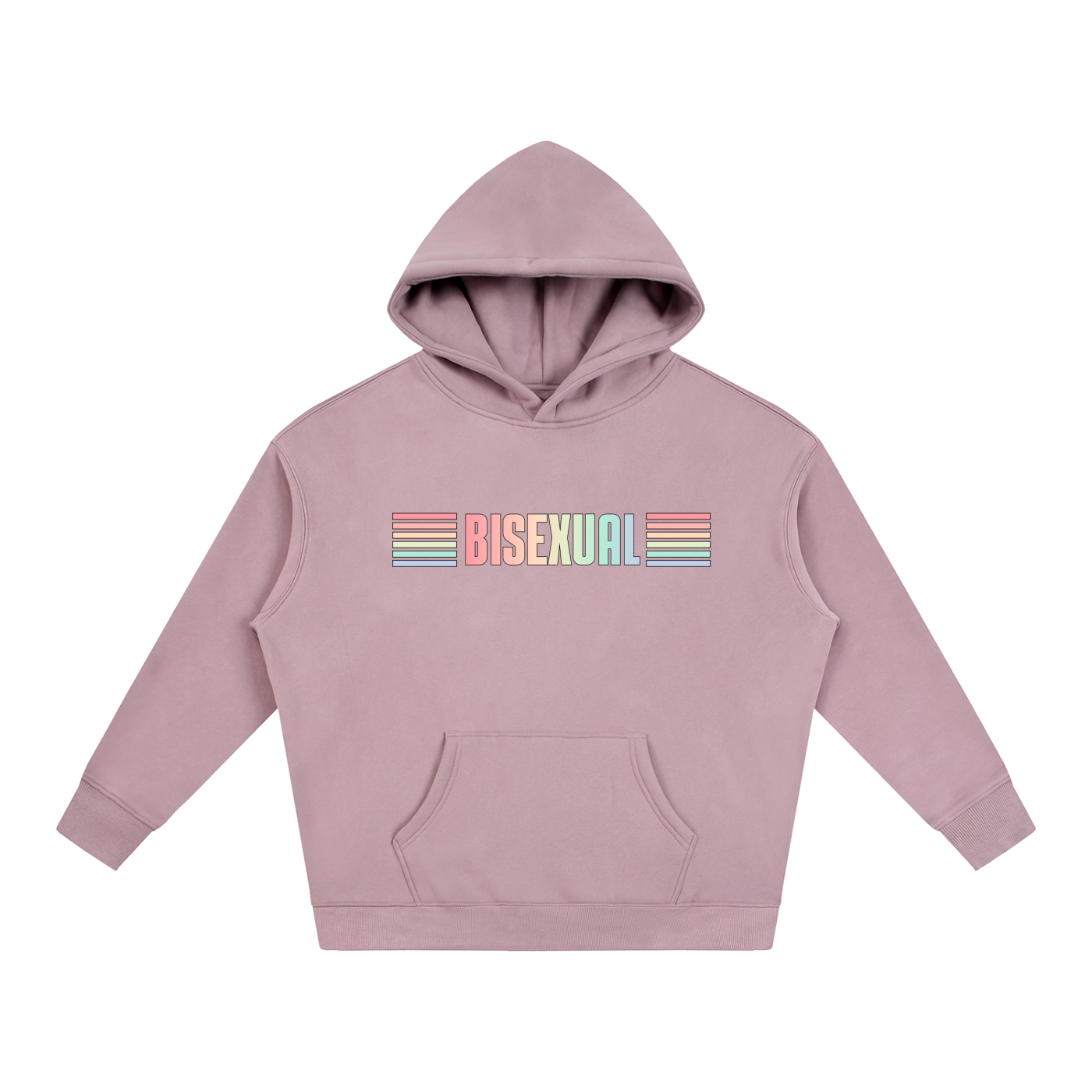 PRIDE OVERSIZED PREMIUM FLEECED HOODIE - BISEXUAL