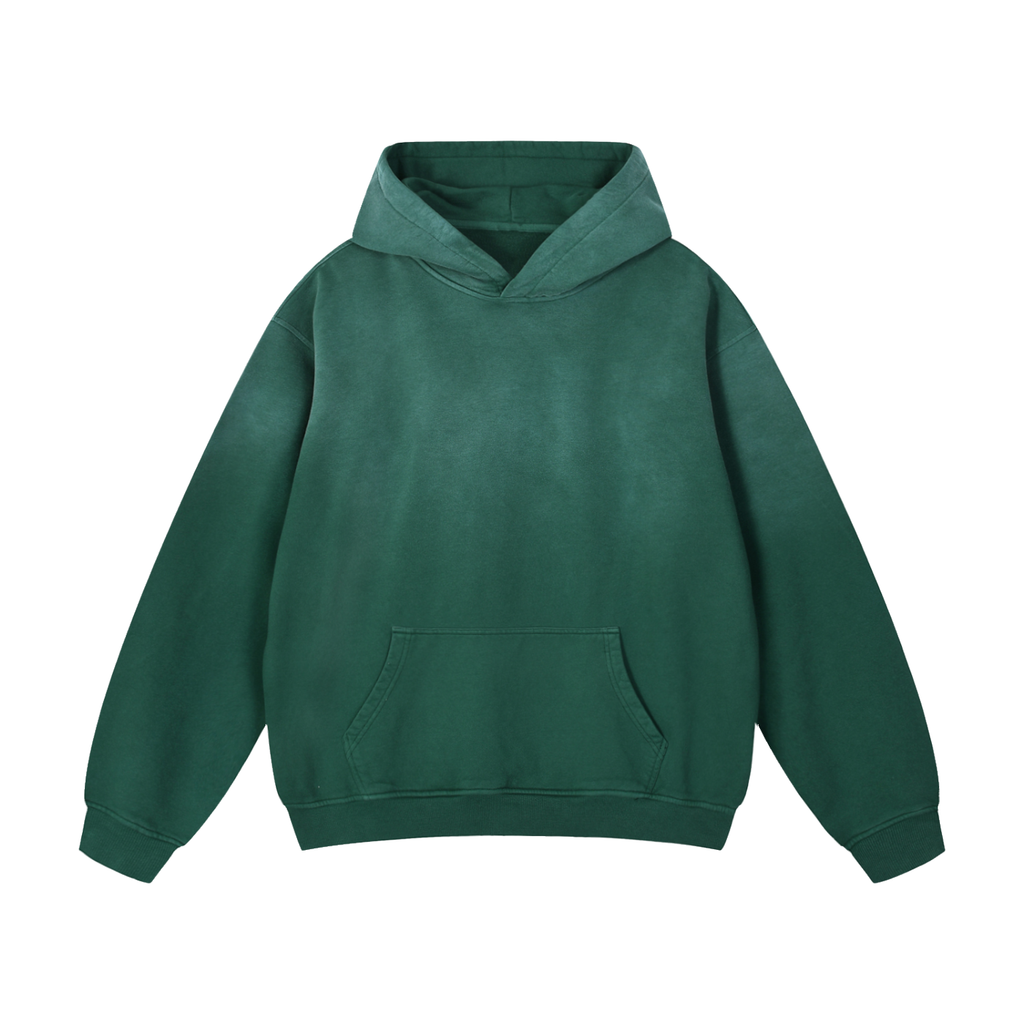 PREMIUM UNISEX BASIC SUNFADE HEAVYWEIGHT OVERSIZED HOODIE GREEN