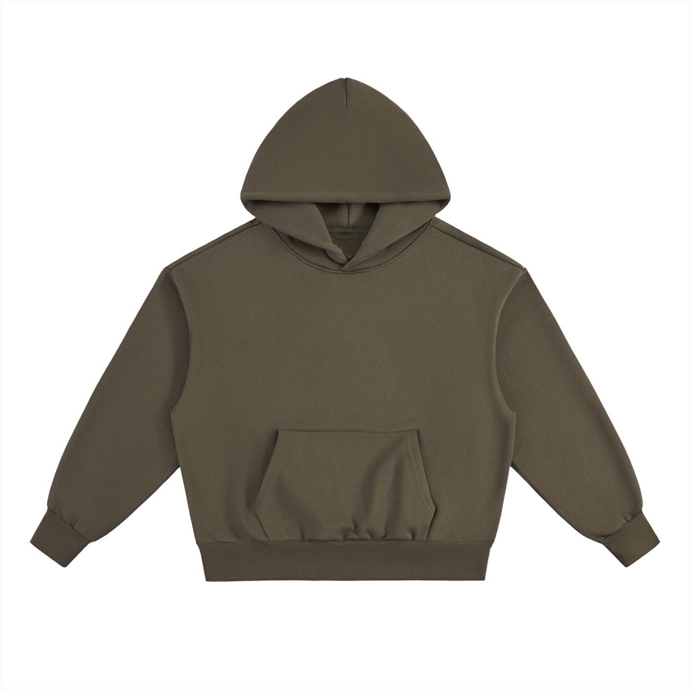 BASIC ESSENTIAL HEAVYWEIGHT FLEECE HOODIE OLIVE GREEN