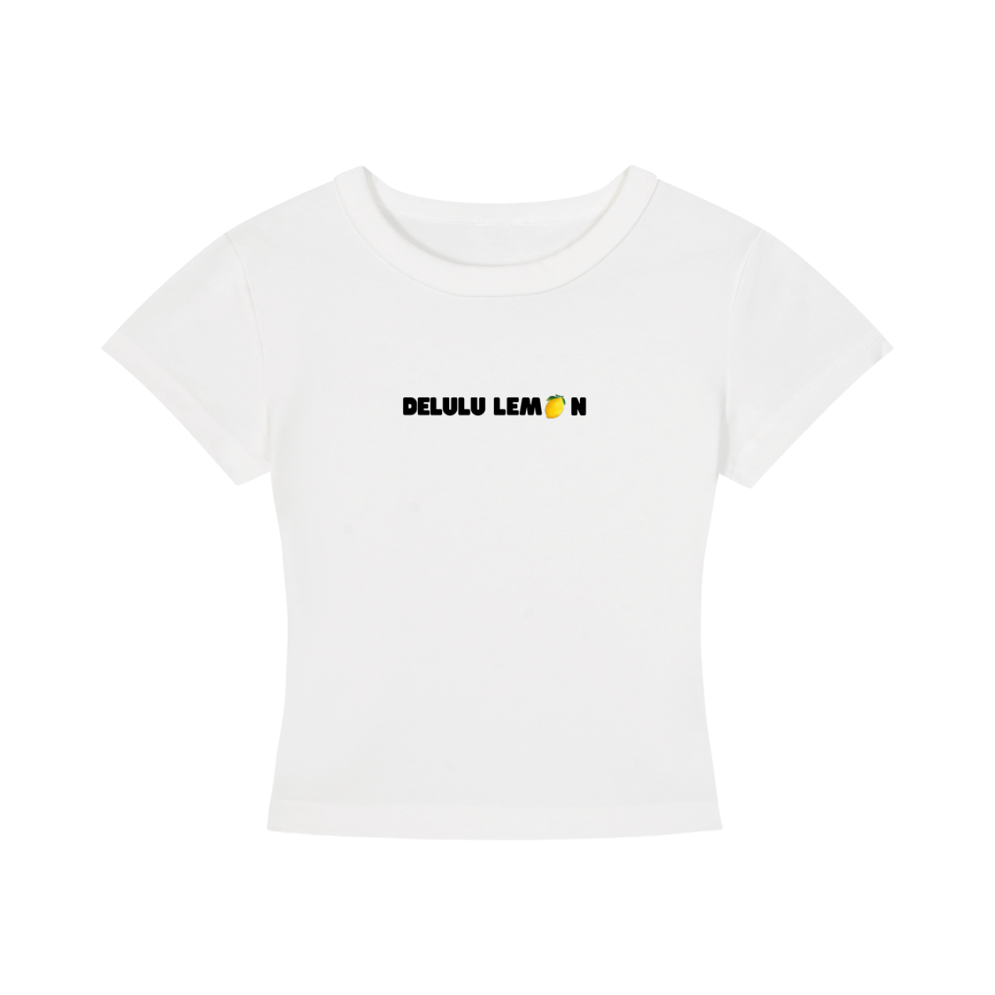 WOMEN`S CROPPED T-SHIRT - DELULU LEMON