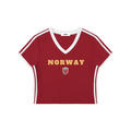 WOMEN'S RETRO CROPPED T-SHIRT - WORLD CUP NORWAY BRAUT HAALAND