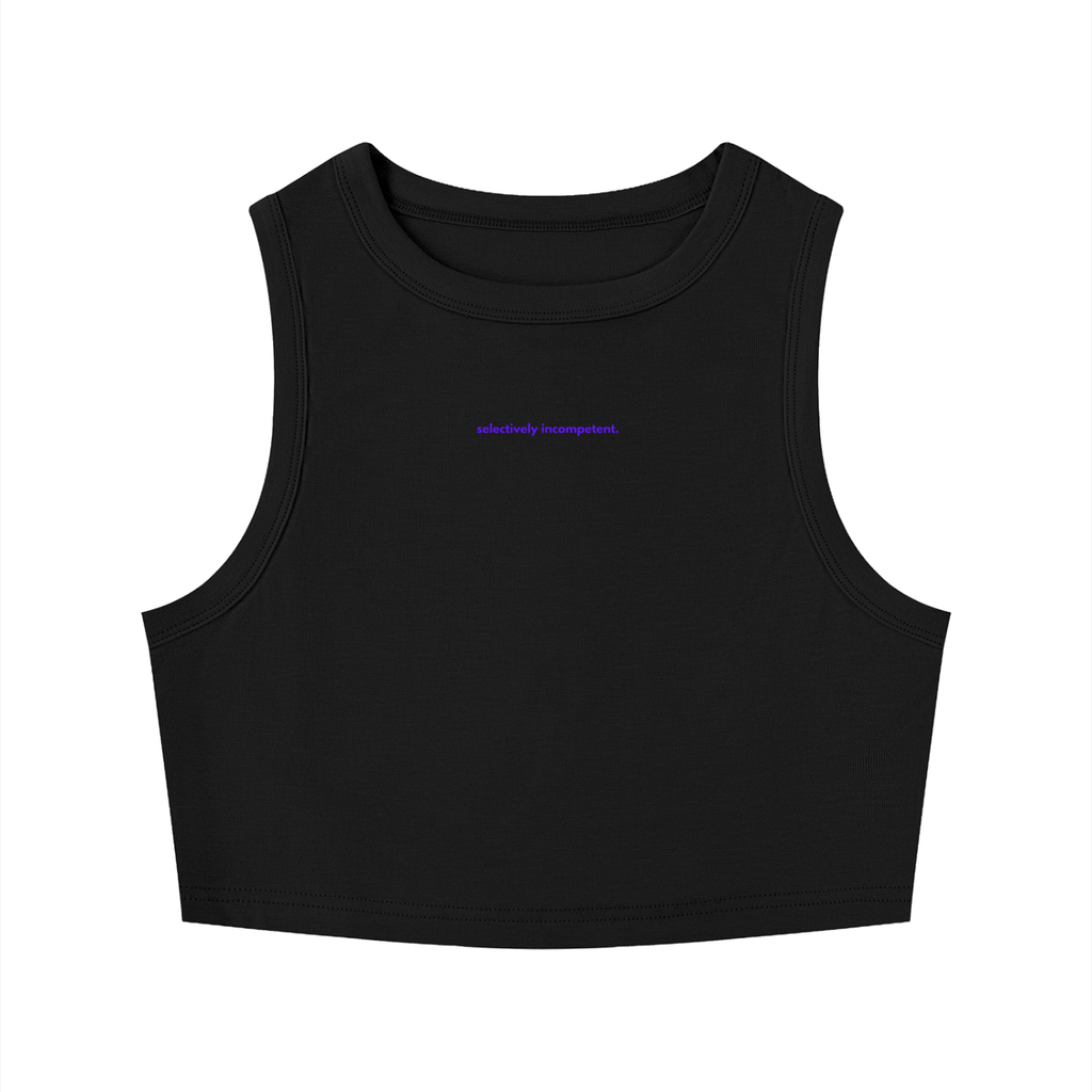 MAIN CHARACTER TIGHT CREWNECK CROP TANK TOP -  SELECTIVELY INCOMPETENT