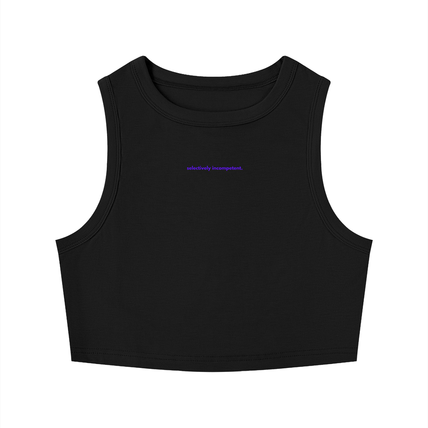 MAIN CHARACTER TIGHT CREWNECK CROP TANK TOP -  SELECTIVELY INCOMPETENT