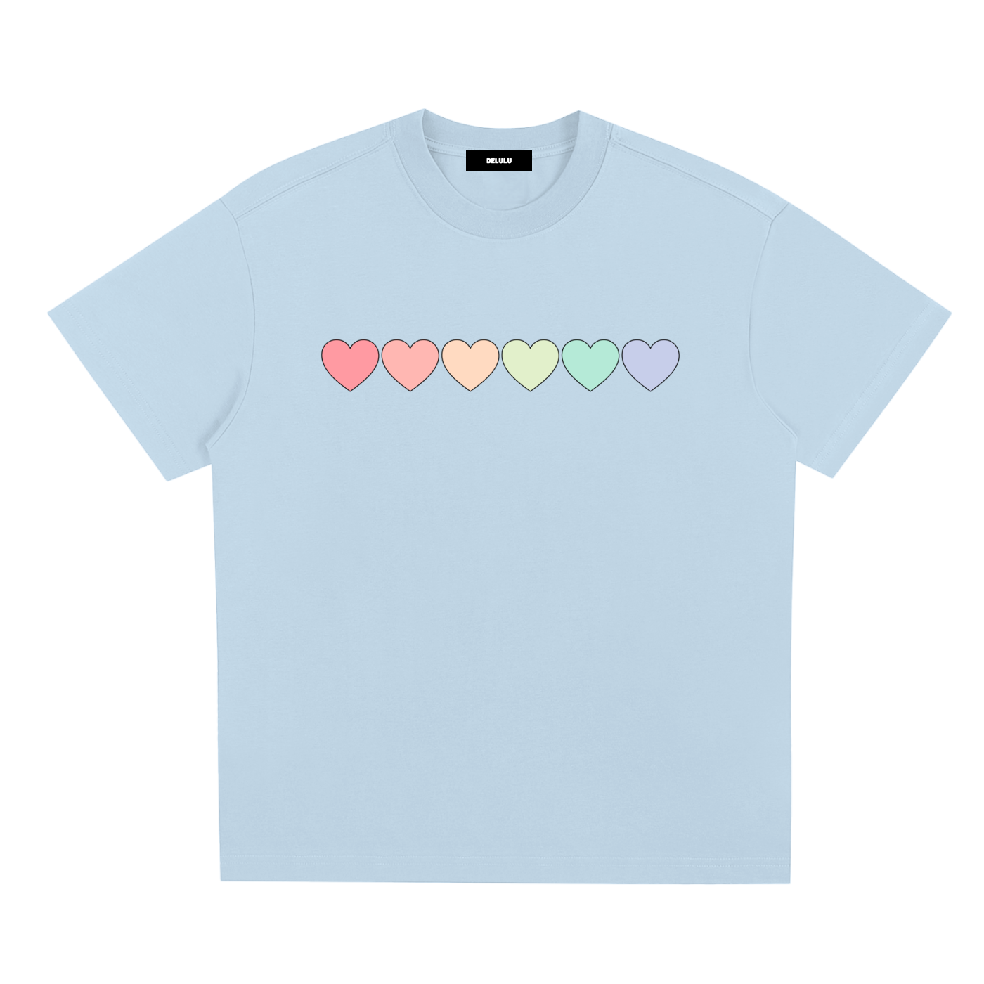 PRIDE LOOSE FIT UNISEX T-SHIRT - PASTEL HEARTS