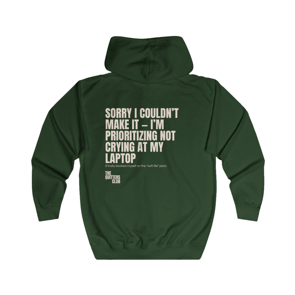 09 QUITTERS CLUB FULL-ZIP HOODIE GREEN/BEIGE