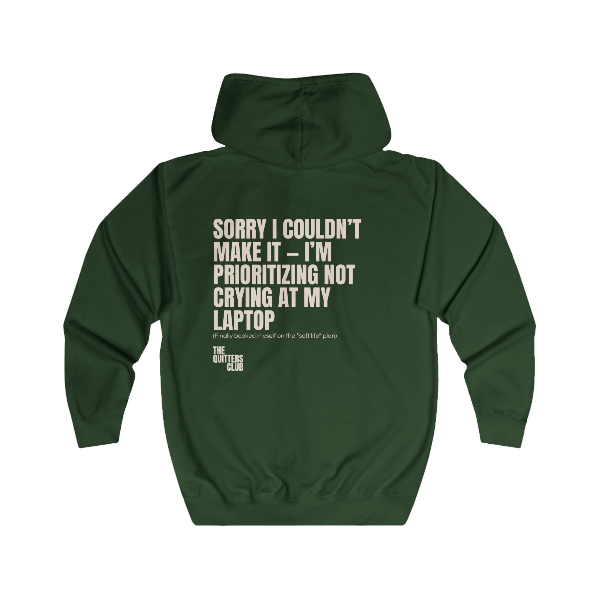 09 QUITTERS CLUB FULL-ZIP HOODIE GREEN/BEIGE