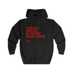 04 QUITTERS CLUB FULL-ZIP HOODIE BLACK/RED
