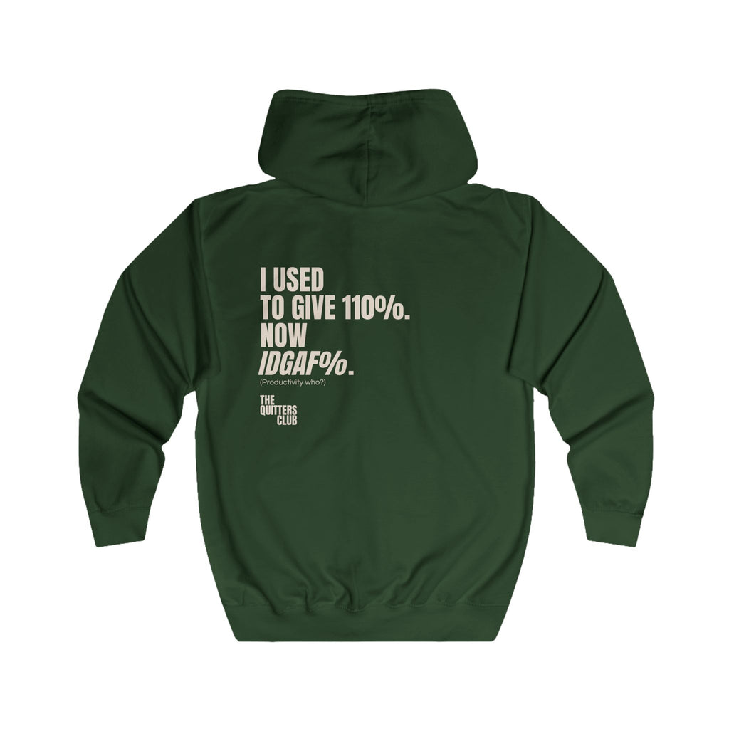 05 QUITTERS CLUB FULL-ZIP HOODIE GREEN/BEIGE