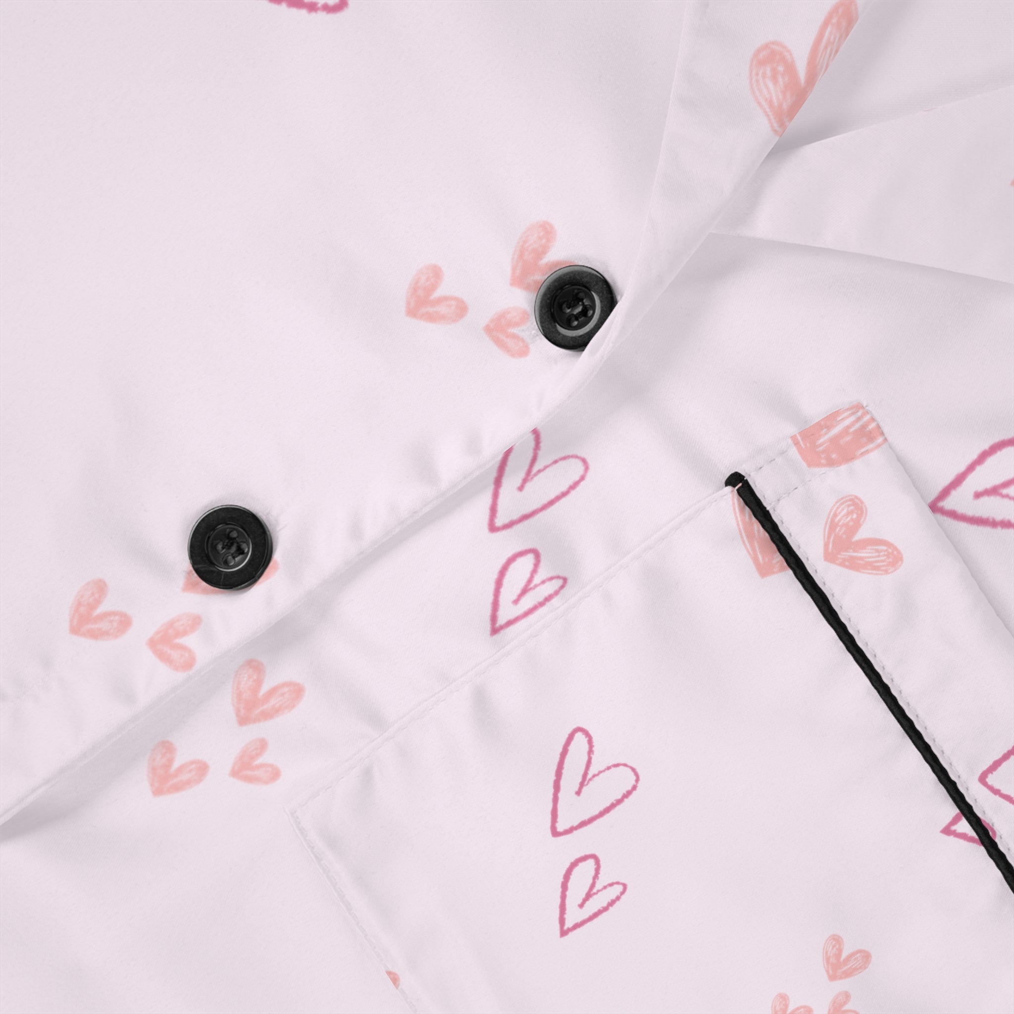 01 Hearts Satin Pajama Set
