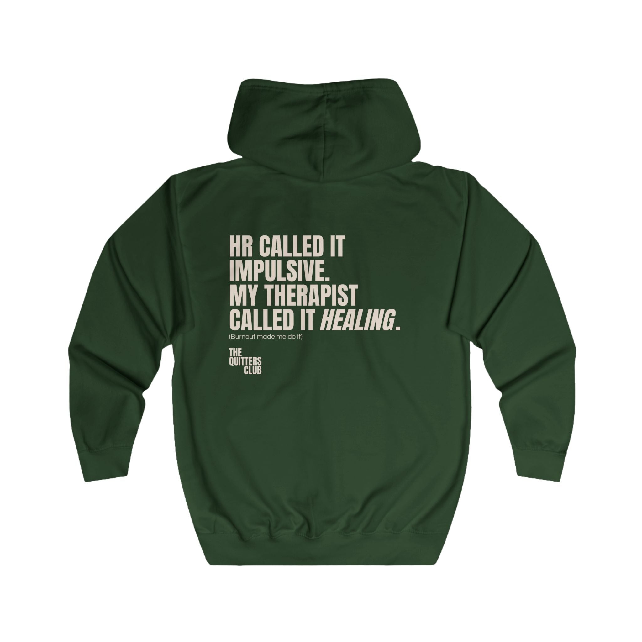04 QUITTERS CLUB FULL-ZIP HOODIE GREEN/BEIGE