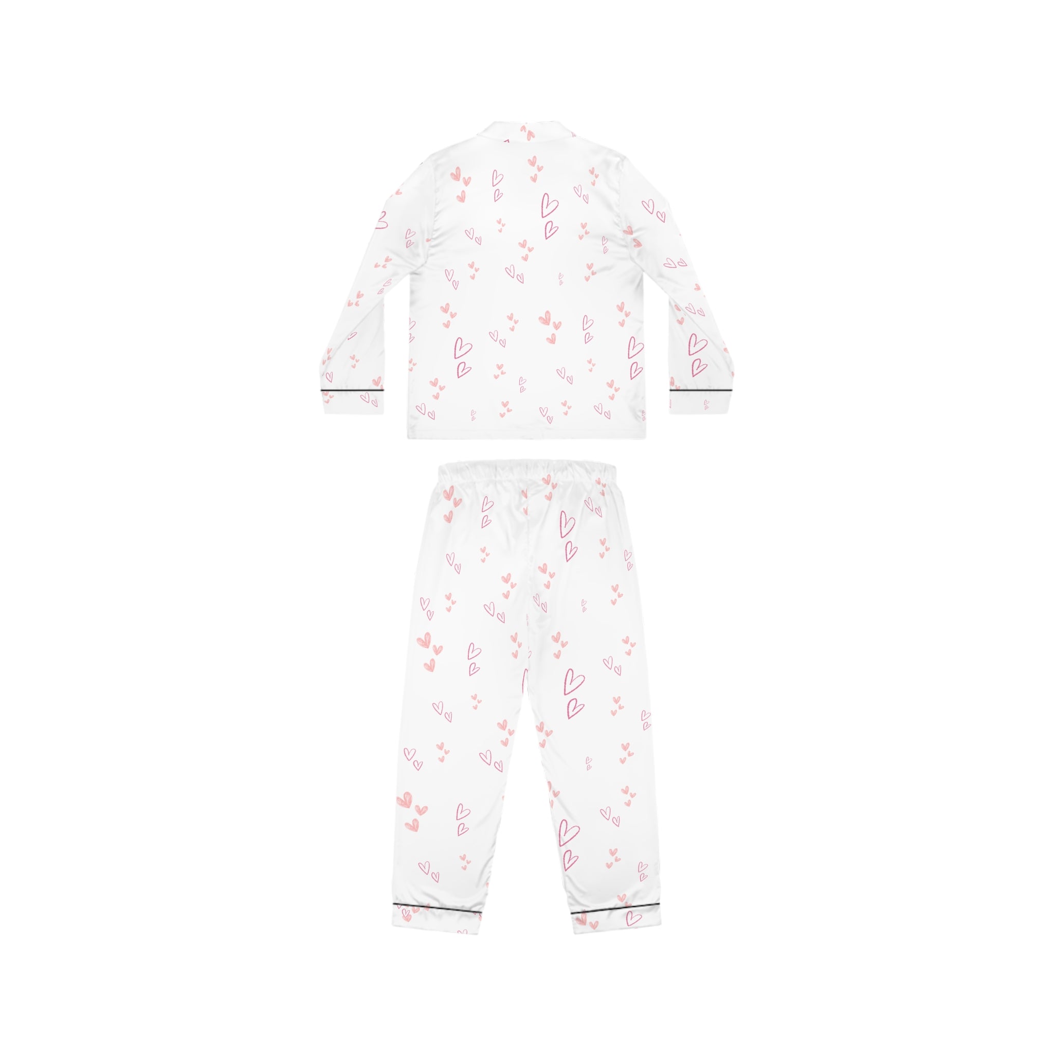 01 Hearts Satin Pajama Set