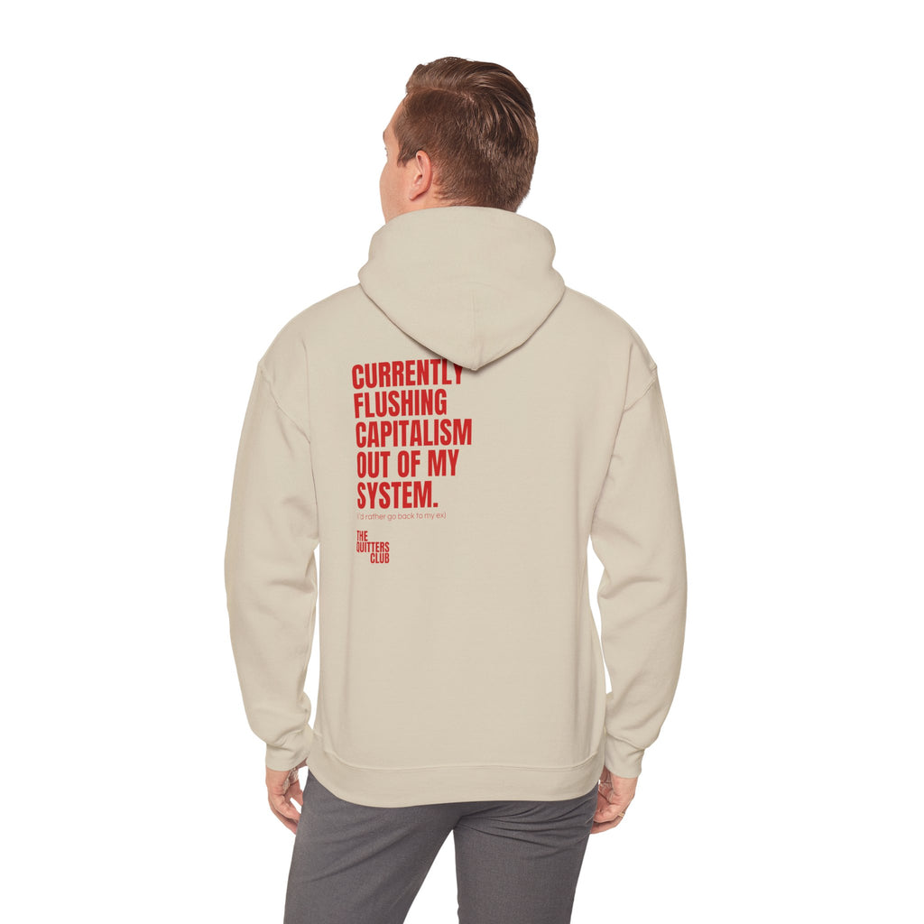 08 QUITTERS CLUB HOODIE BEIGE/RED