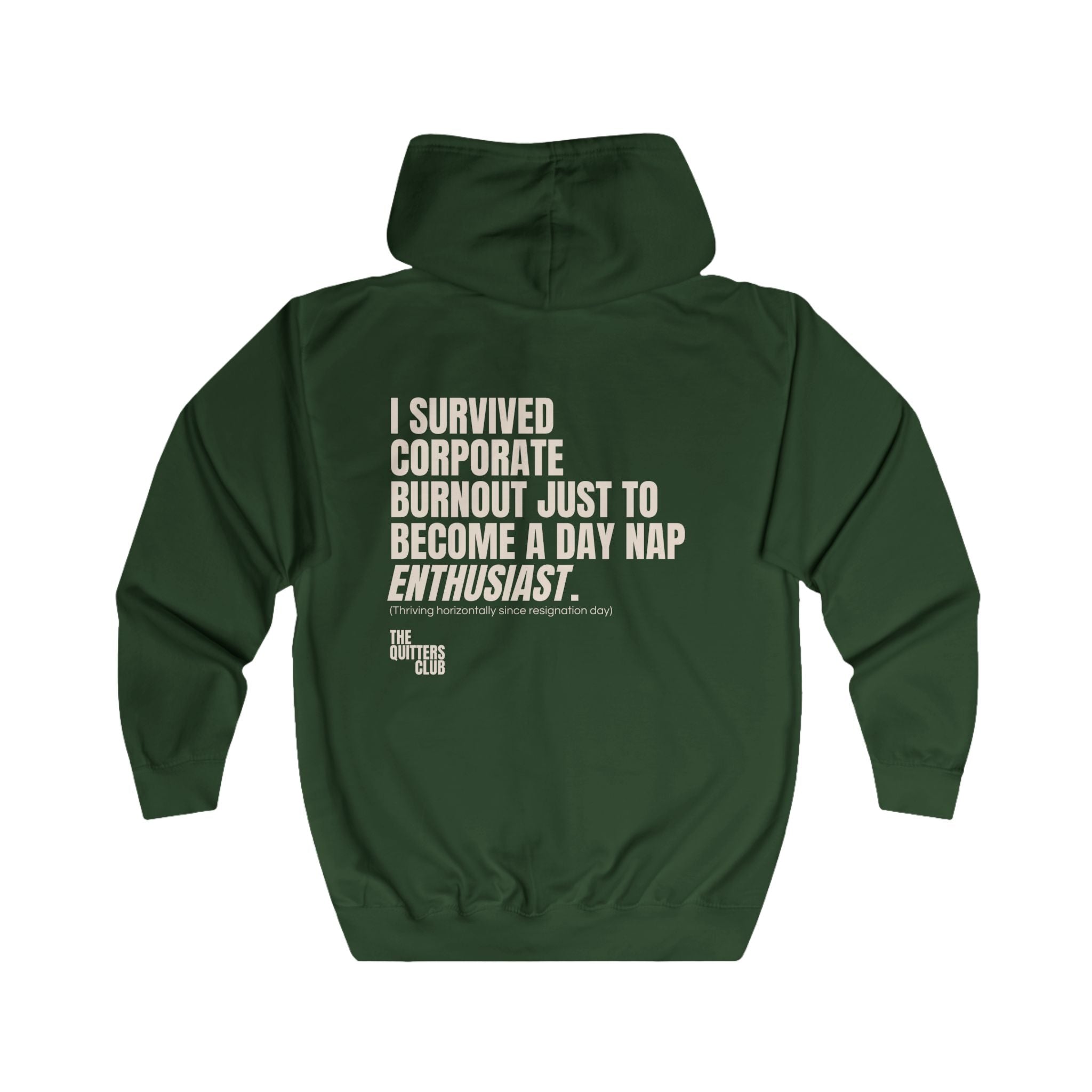 11 QUITTERS CLUB FULL-ZIP HOODIE GREEN/BEIGE
