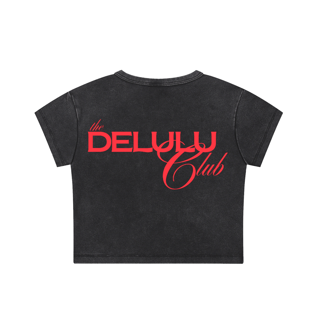 SNOW WASHED CROP TOP - DELULU CLUB