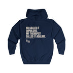 04 QUITTERS CLUB FULL-ZIP HOODIE NAVY/BEIGE