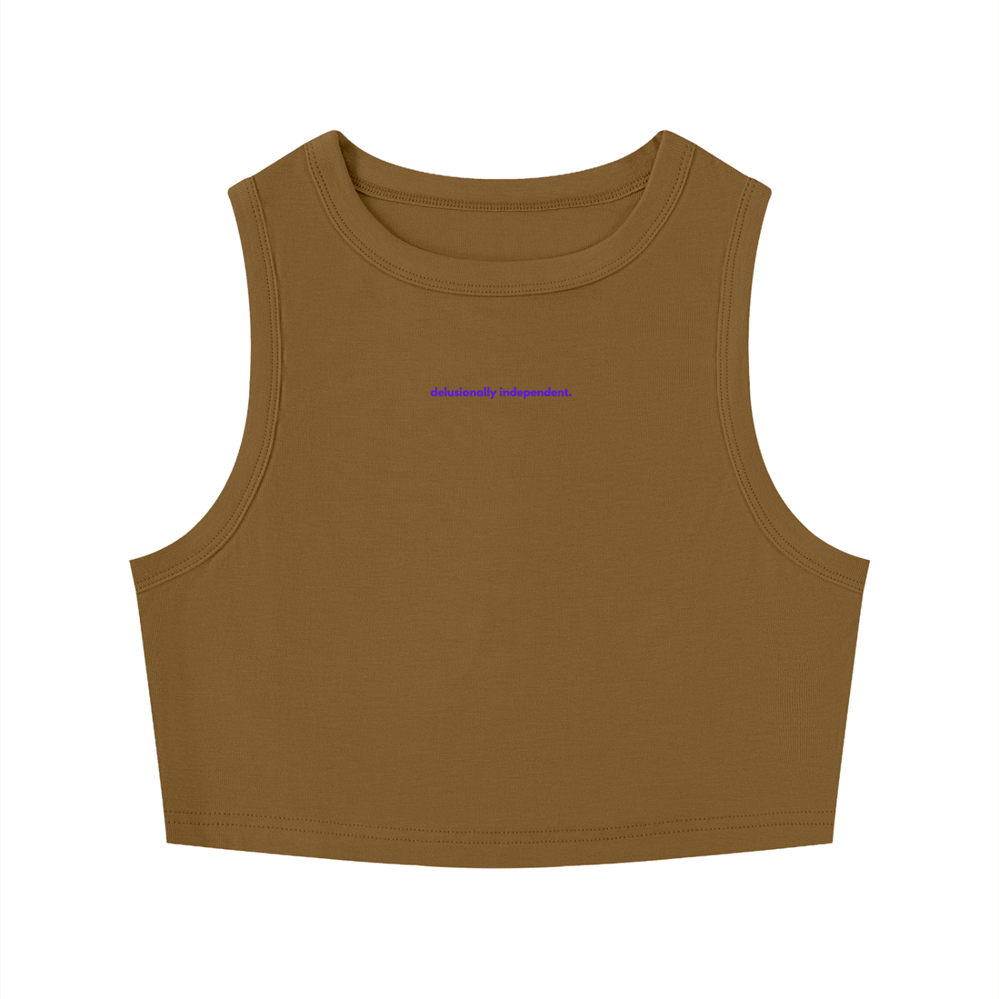MAIN CHARACTER TIGHT CREWNECK CROP TANK TOP -  DELUSIONALLY INDEPENDENT
