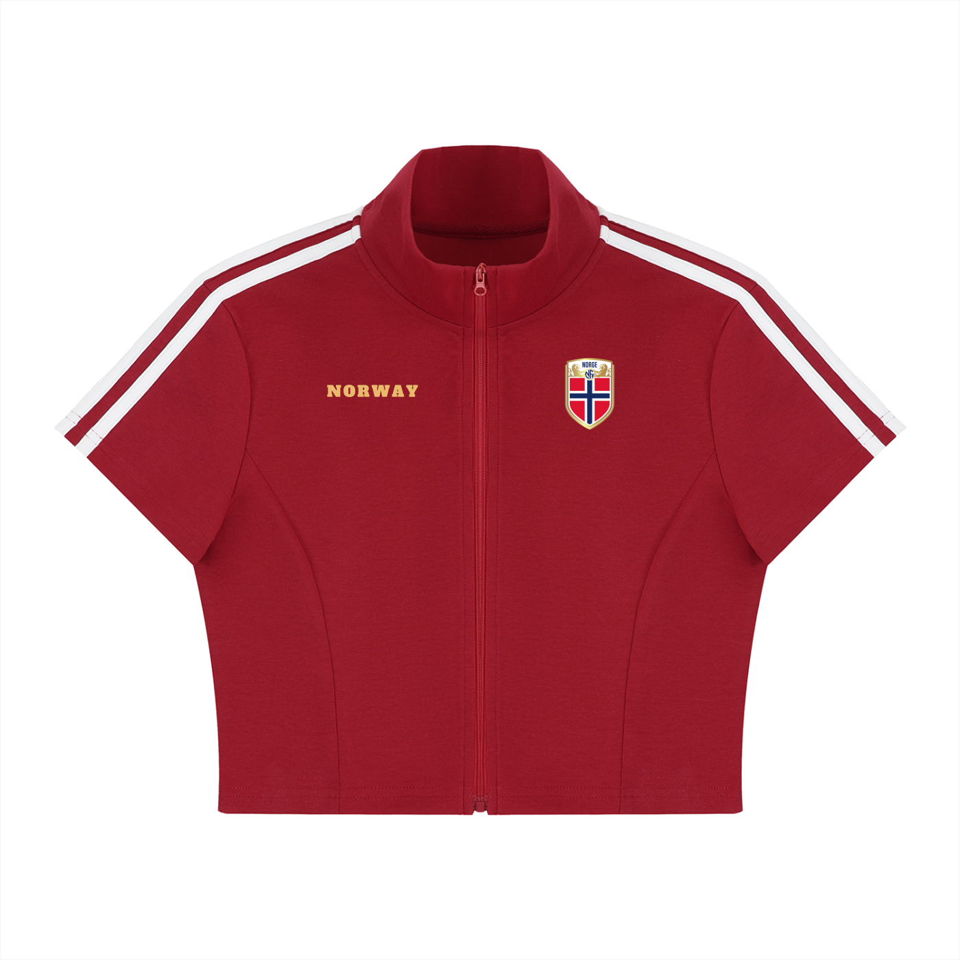 WOMEN'S CROPPED FULL ZIP T-SHIRT WORLD CUP - NORWAY