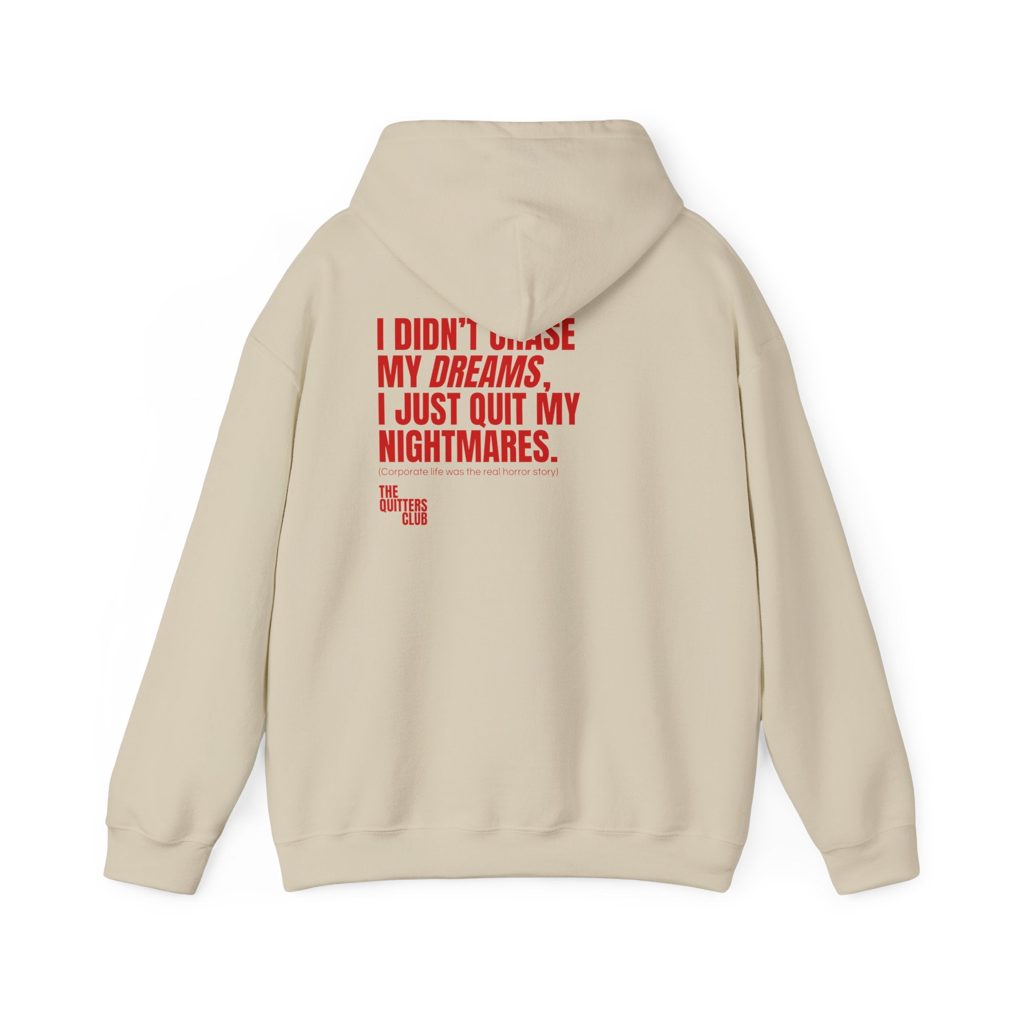 01 QUITTERS CLUB HOODIE BEIGE/RED