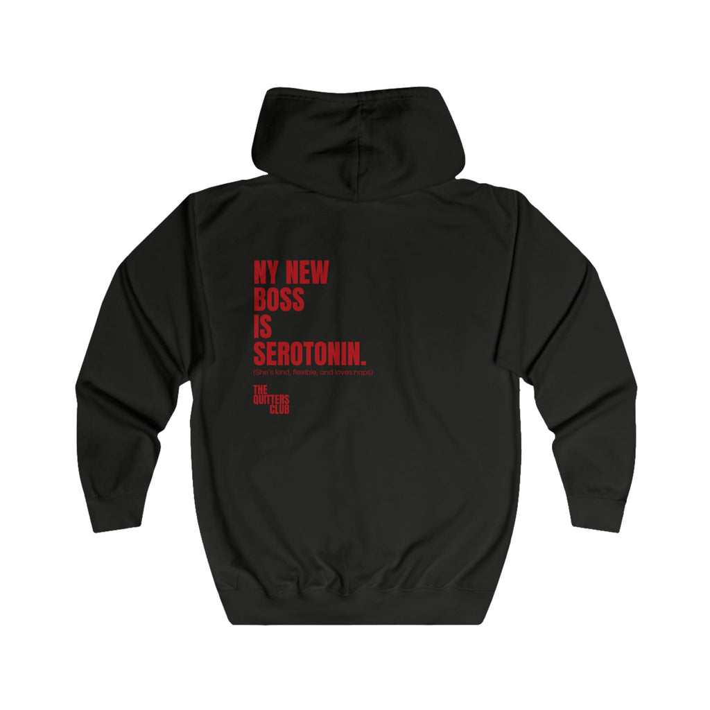 10 QUITTERS CLUB FULL-ZIP HOODIE BLACK/RED