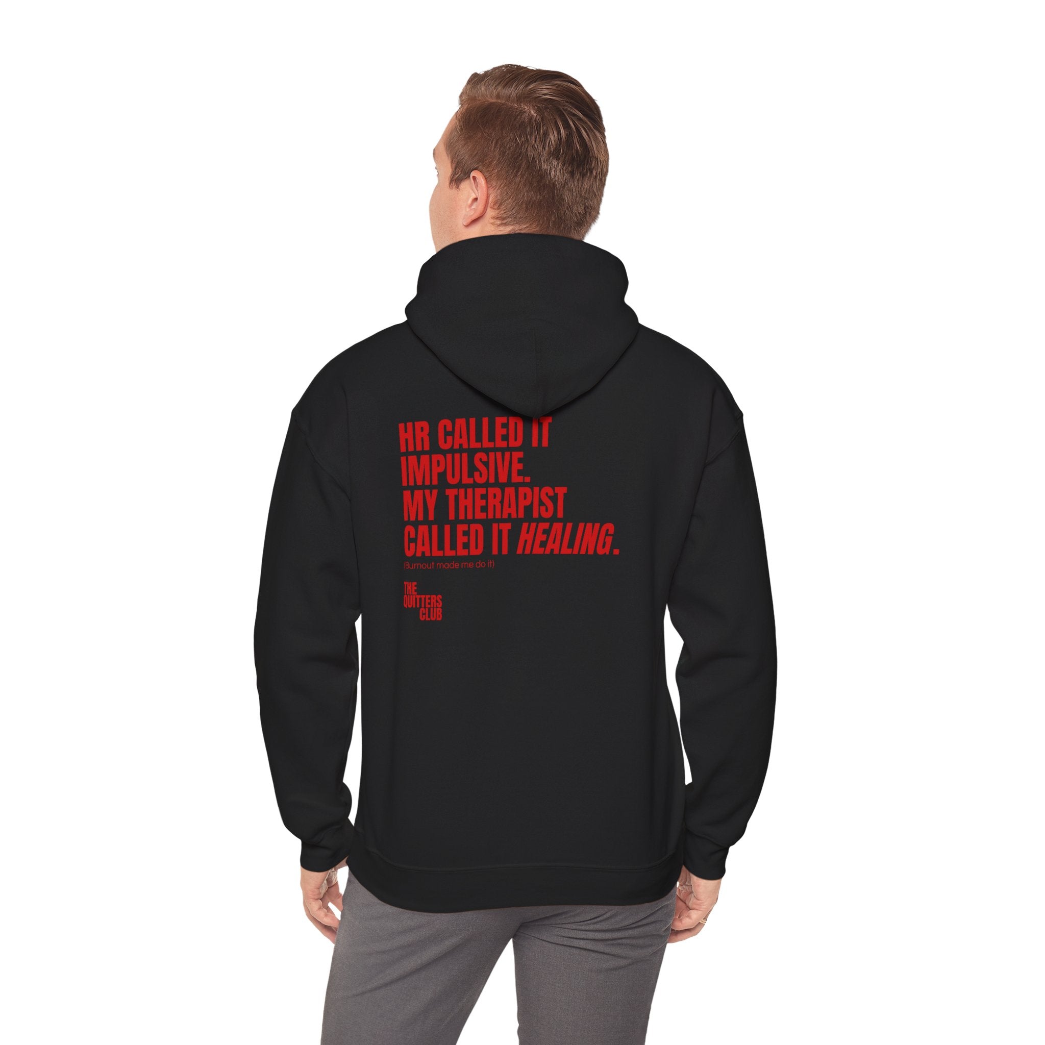 04 QUITTERS CLUB HOODIE BLACK/RED