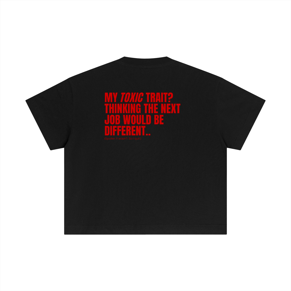 QUITTERS CLUB ESSENTIAL COTTON BOXY T-SHIRT - TOXIC TRAIT