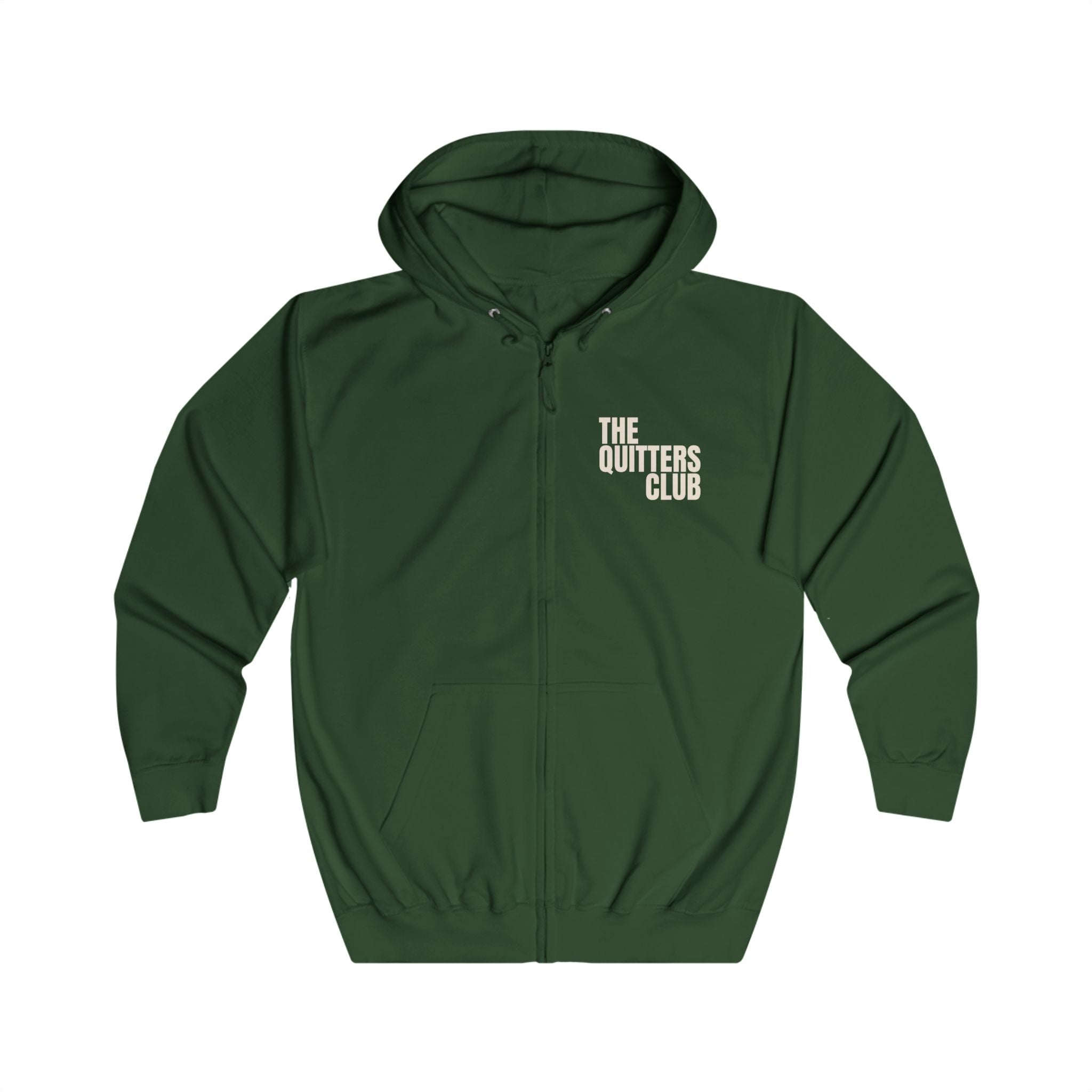 07 QUITTERS CLUB FULL-ZIP HOODIE GREEN/BEIGE