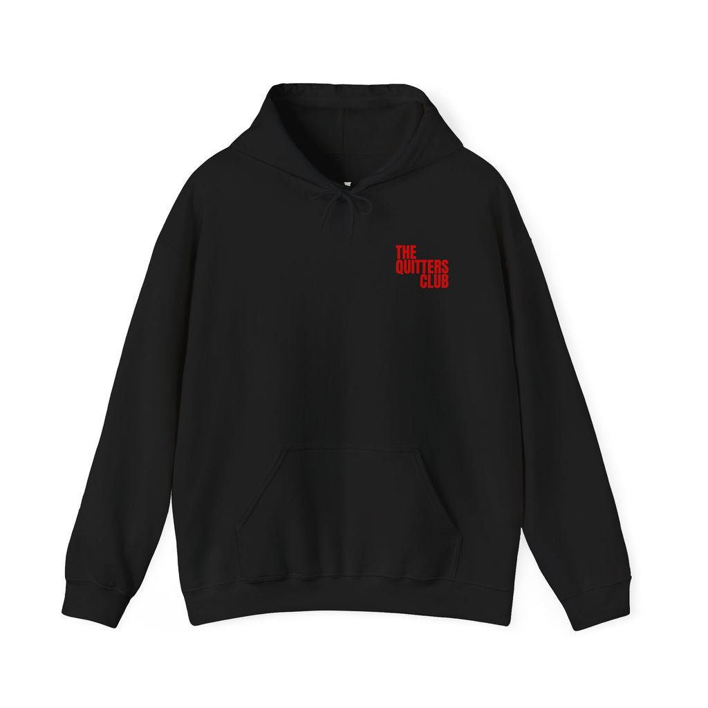 03 QUITTERS CLUB HOODIE BLACK/RED