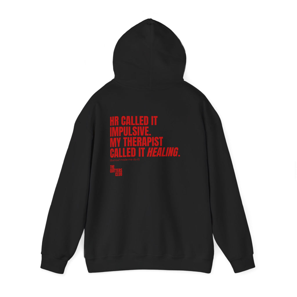 04 QUITTERS CLUB HOODIE BLACK/RED