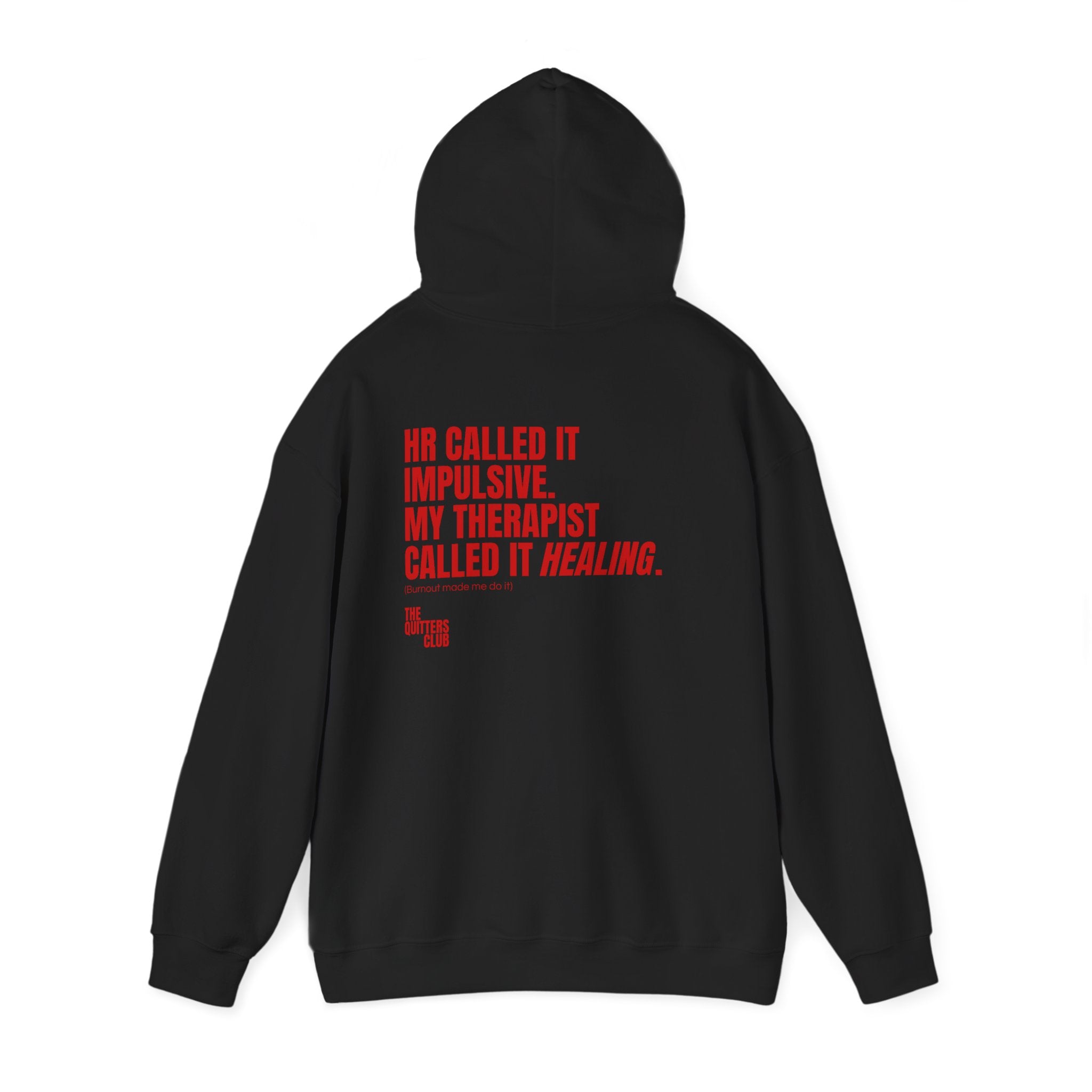 04 QUITTERS CLUB HOODIE BLACK/RED