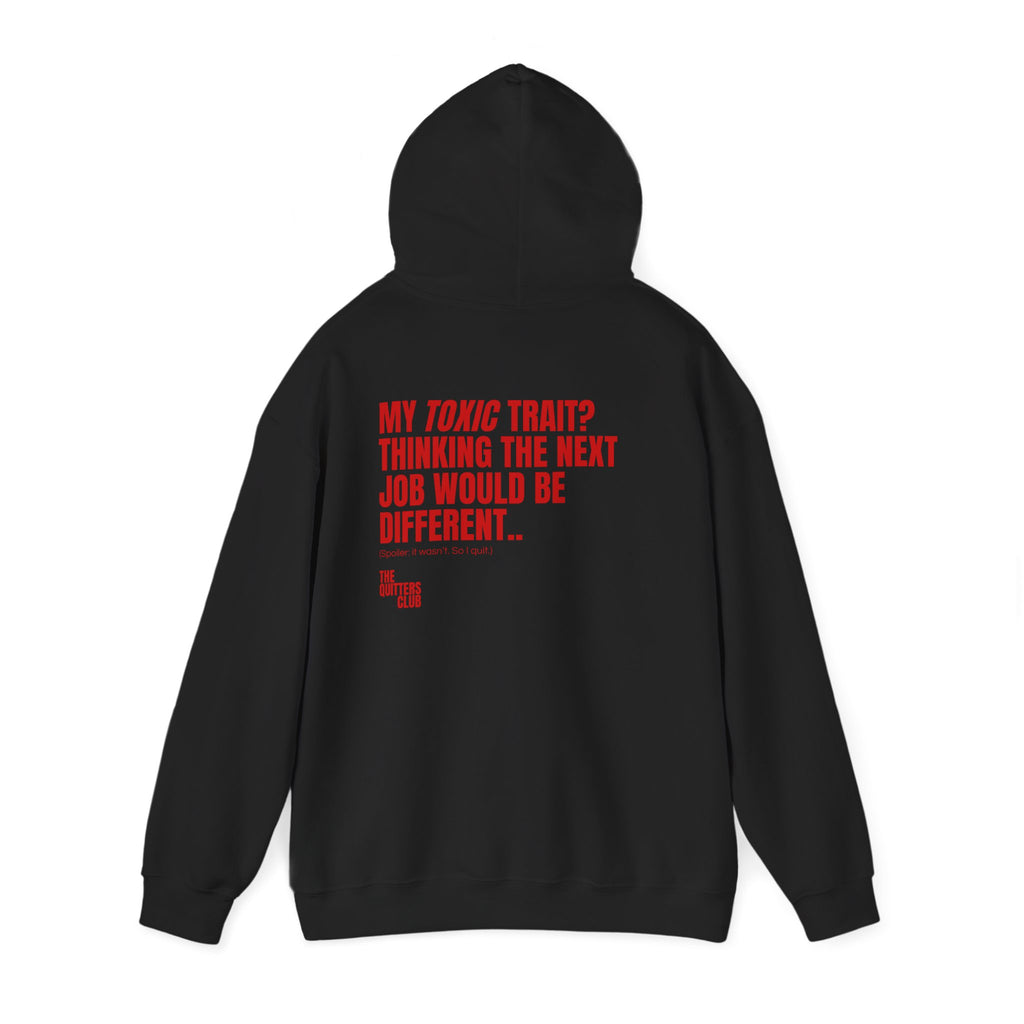 03 QUITTERS CLUB HOODIE BLACK/RED