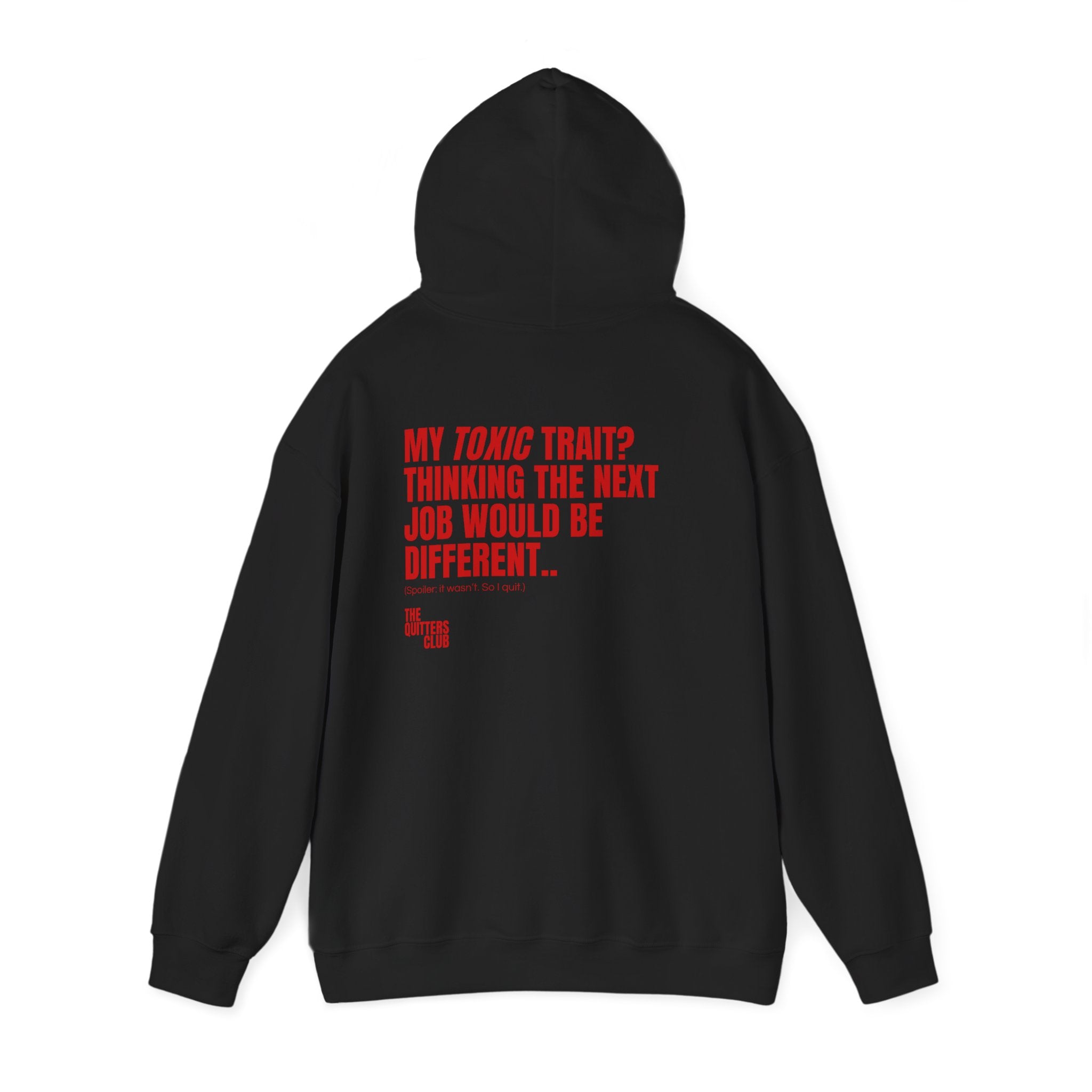 03 QUITTERS CLUB HOODIE BLACK/RED