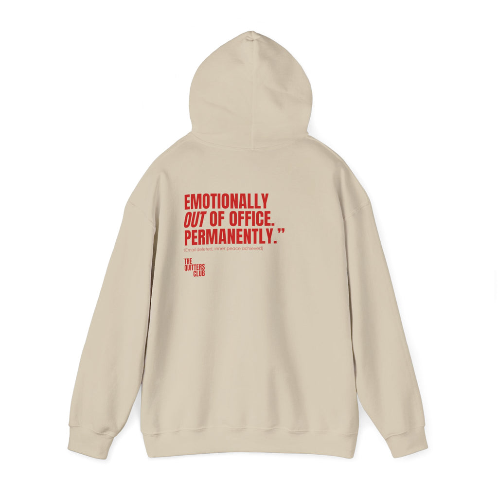 02 QUITTERS CLUB HOODIE BEIGE/RED