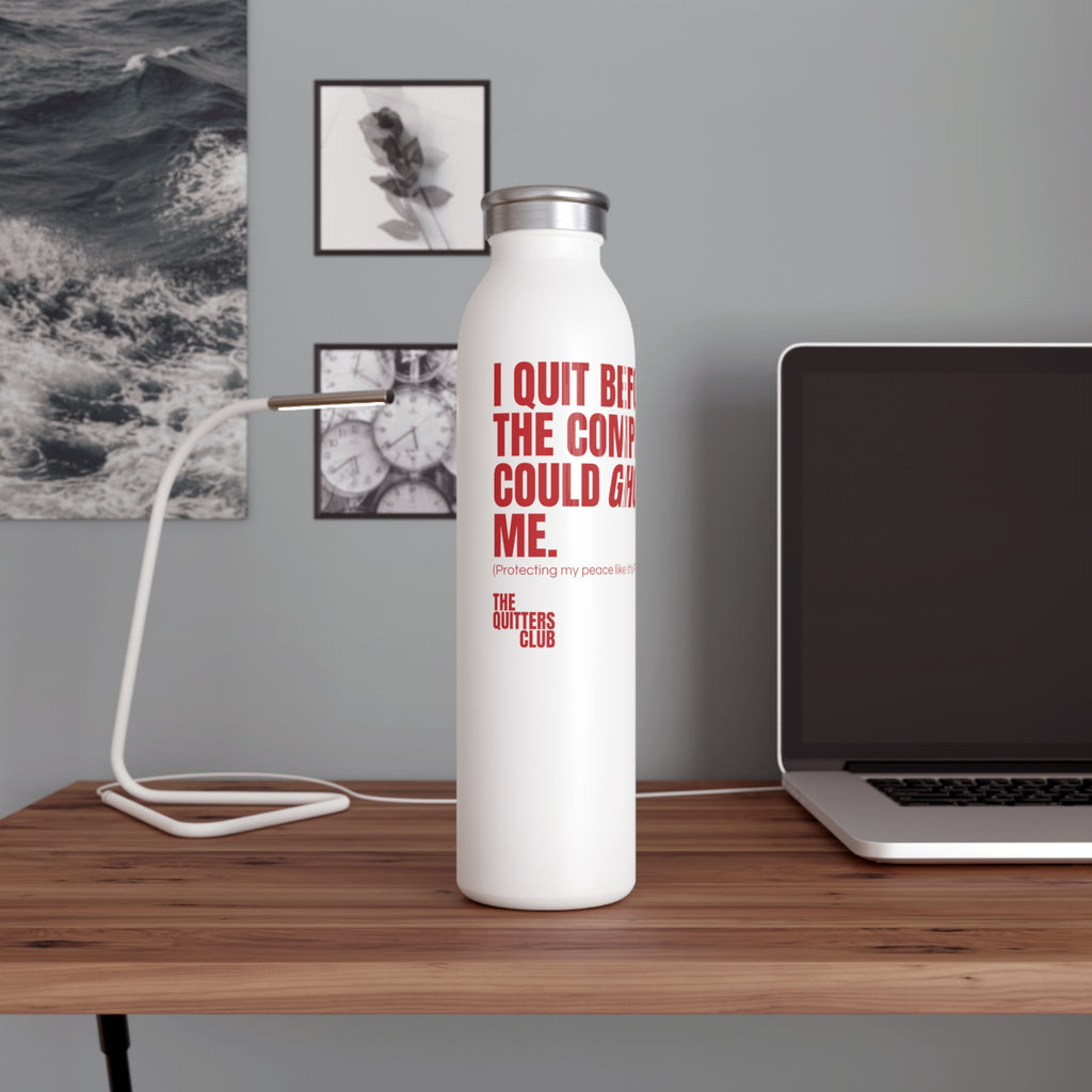 QUITTERS CLUB SLIM WATER BOTTLE 20oz - GHOST