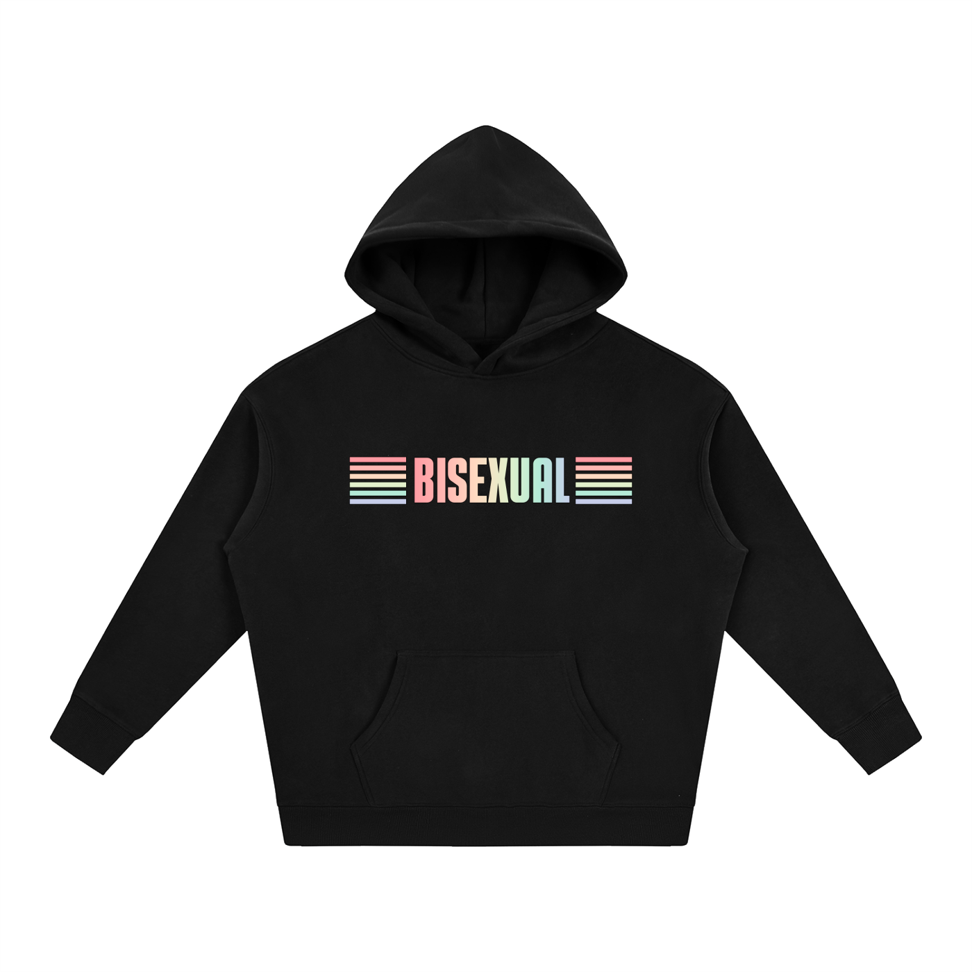 PRIDE OVERSIZED PREMIUM FLEECED HOODIE - BISEXUAL