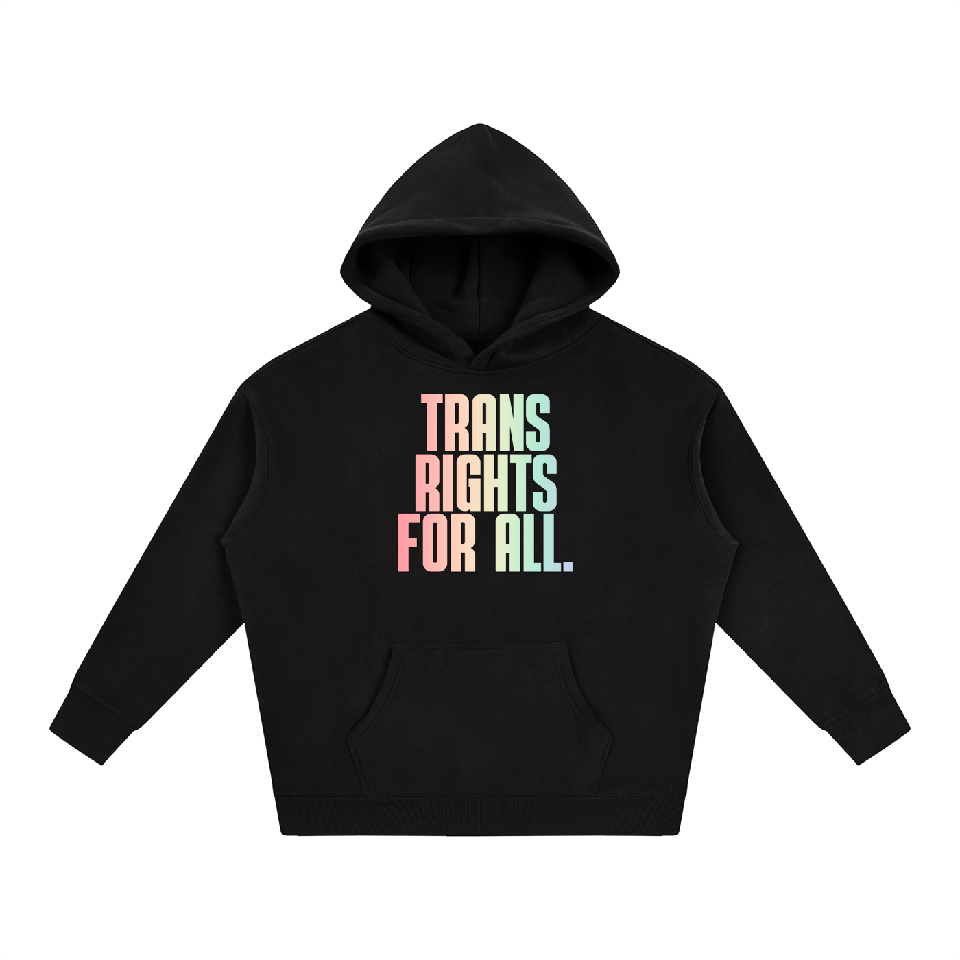 PRIDE OVERSIZED PREMIUM FLEECED HOODIE - TRANS RIGHTS FOR ALL
