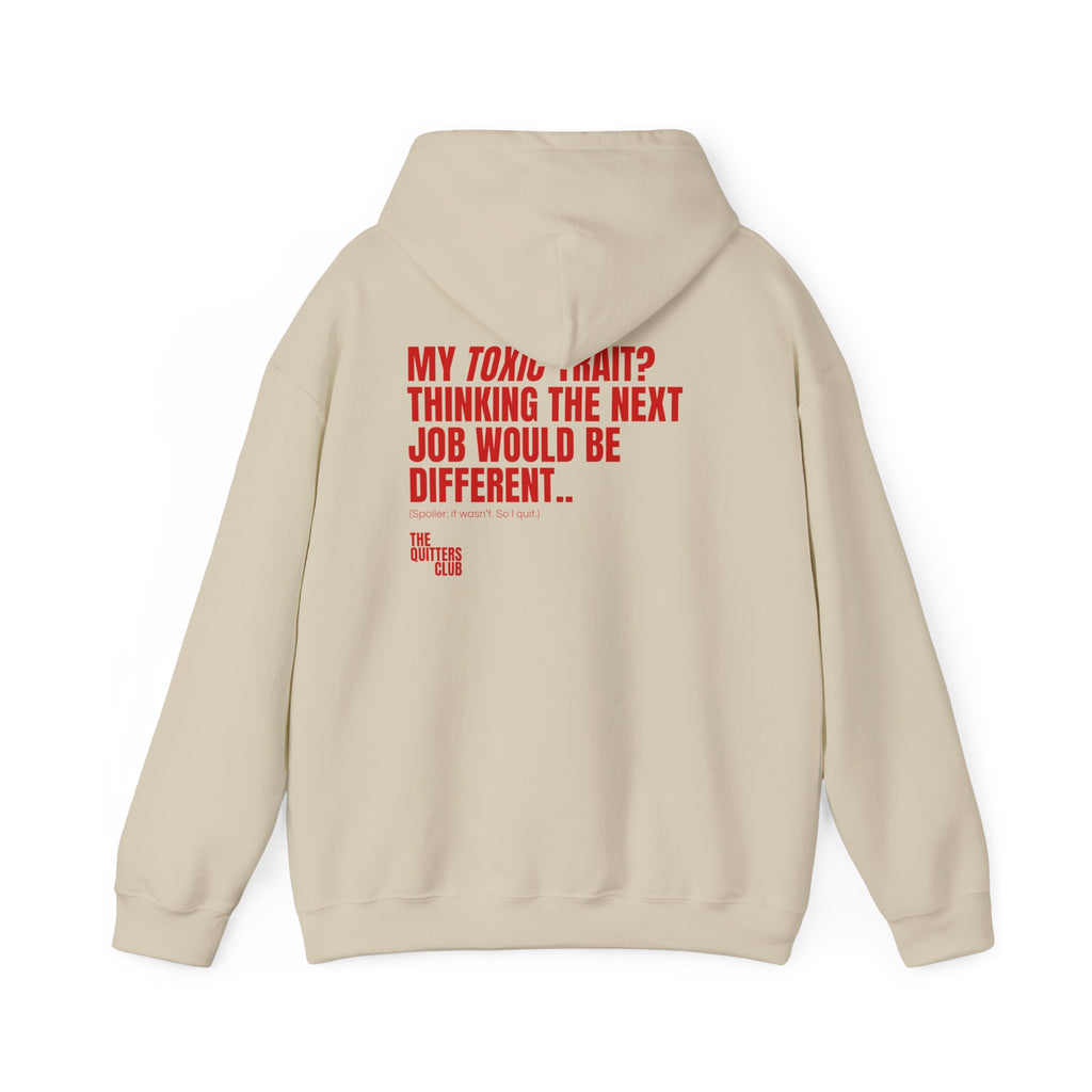 03 QUITTERS CLUB HOODIE BEIGE/RED
