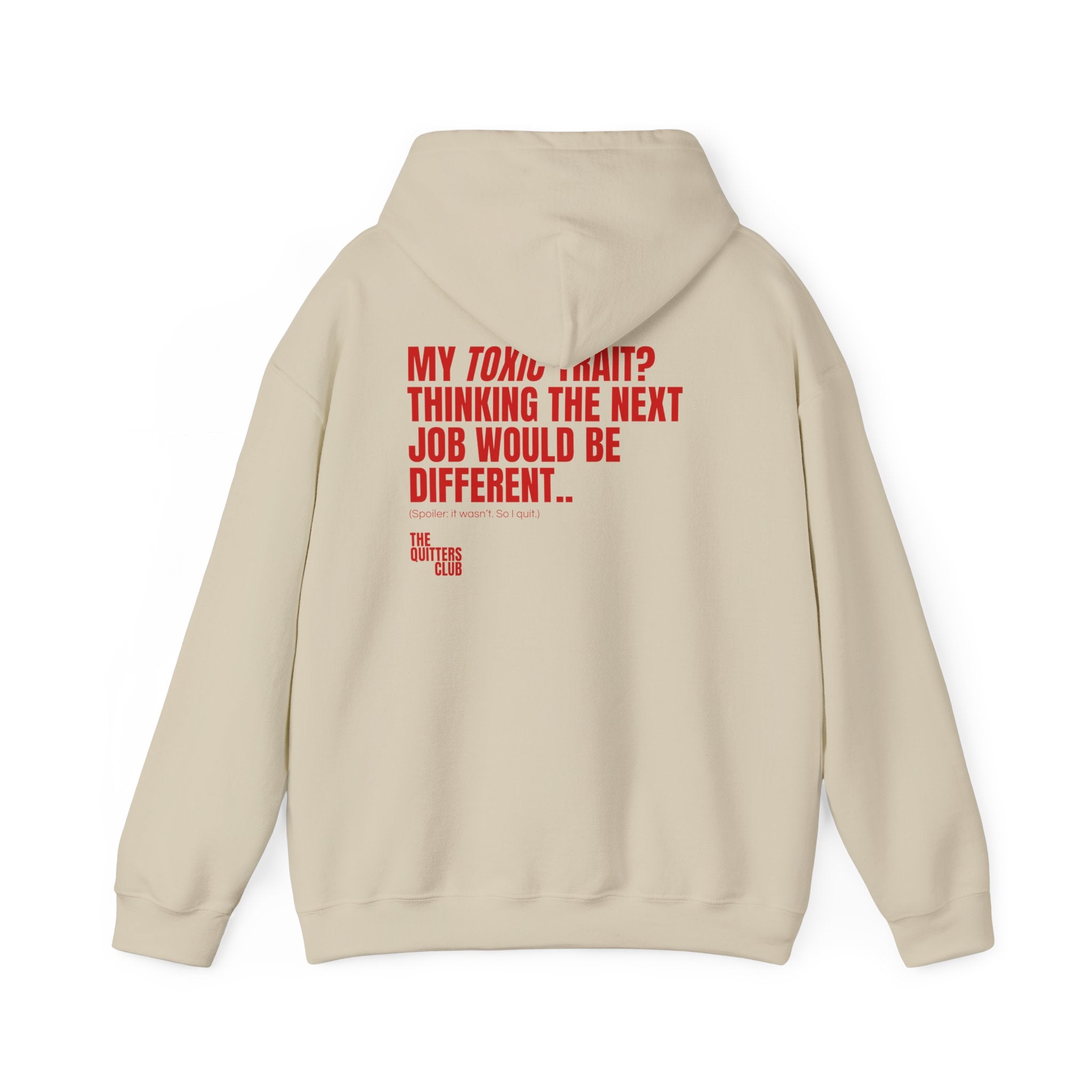 03 QUITTERS CLUB HOODIE BEIGE/RED