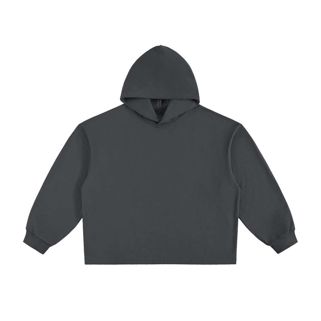 BASIC ESSENTIAL HEAVYWEIGHT OVERSIZED DRAWSTRING HEM HOODIE DARK GREY