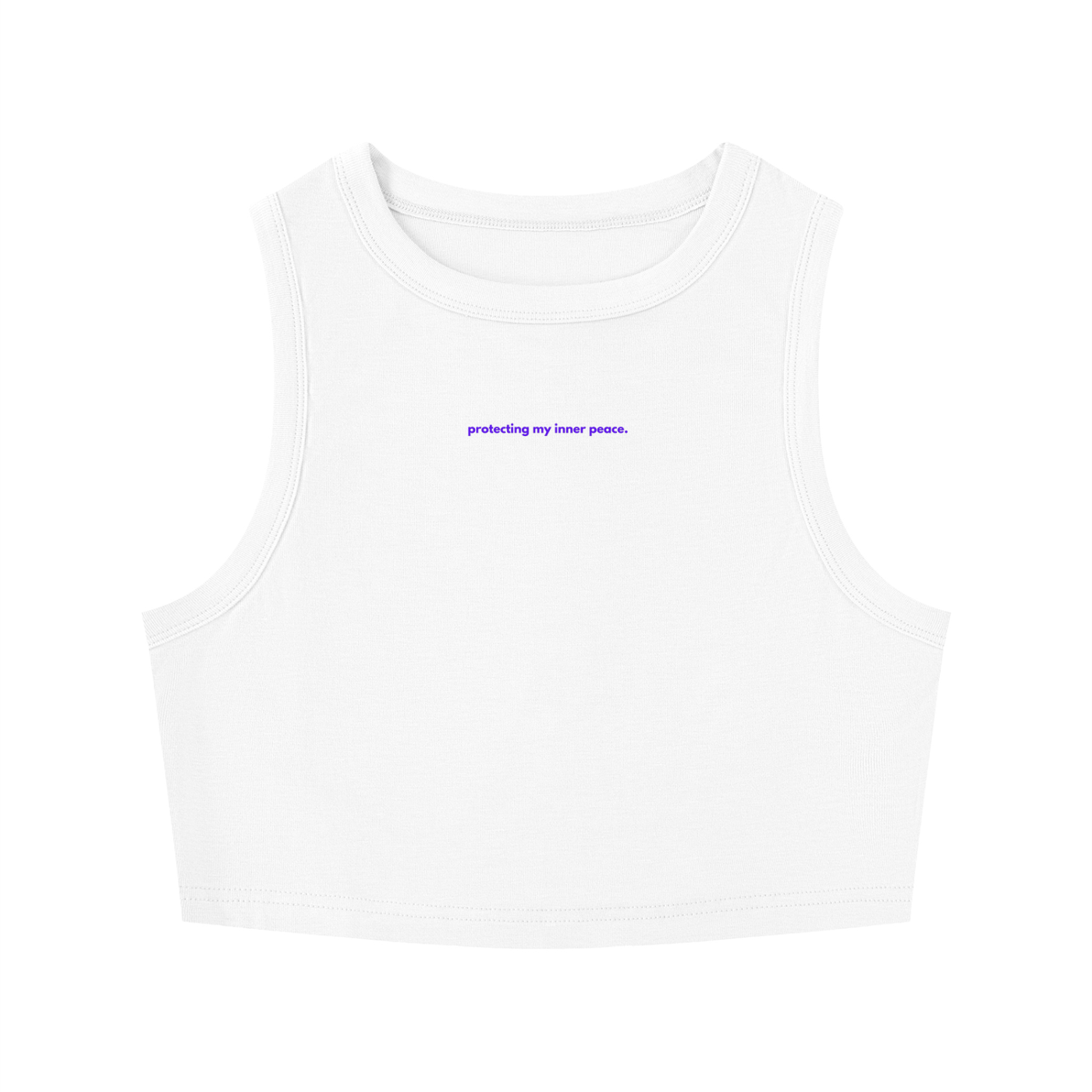 MAIN CHARACTER TIGHT CREWNECK CROP TANK TOP -  PROTECTING MY INNER PEACE