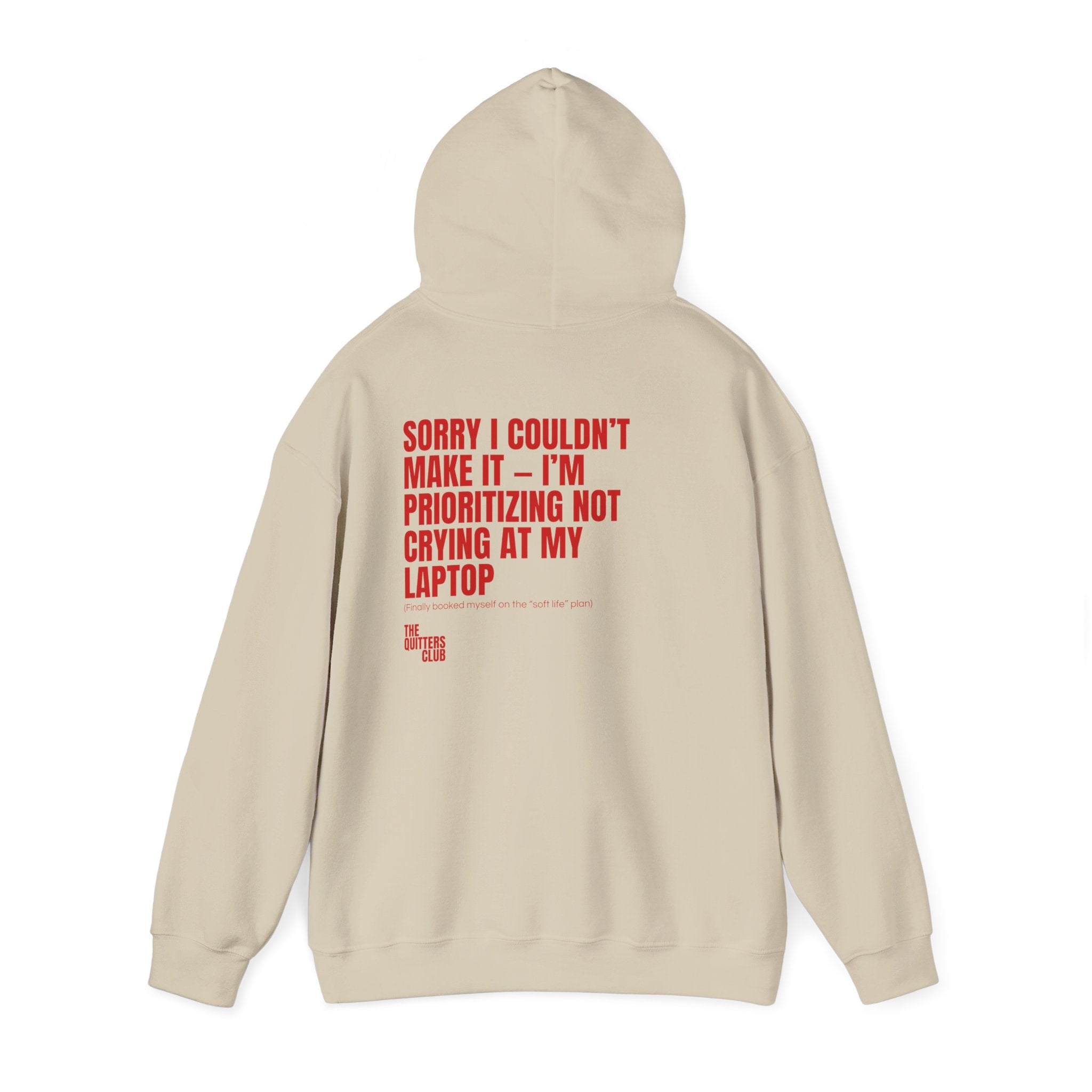 09 QUITTERS CLUB HOODIE BEIGE/RED
