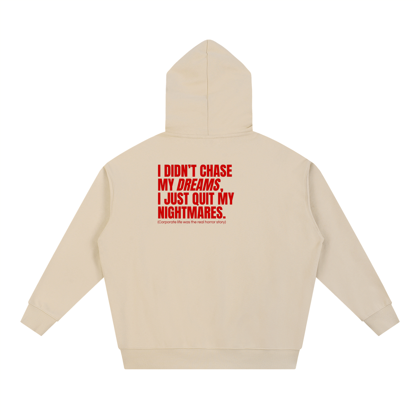 QUITTERS CLUB ESSENTIAL HEAVYWEIGHT HOODIE - CHASE MY DREAMS