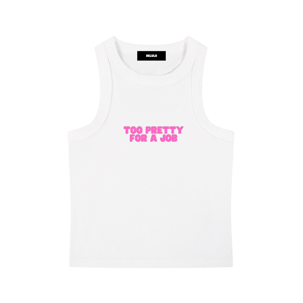 SNOW WASHED TANK TOP TOO PRETTY FOR A JOB