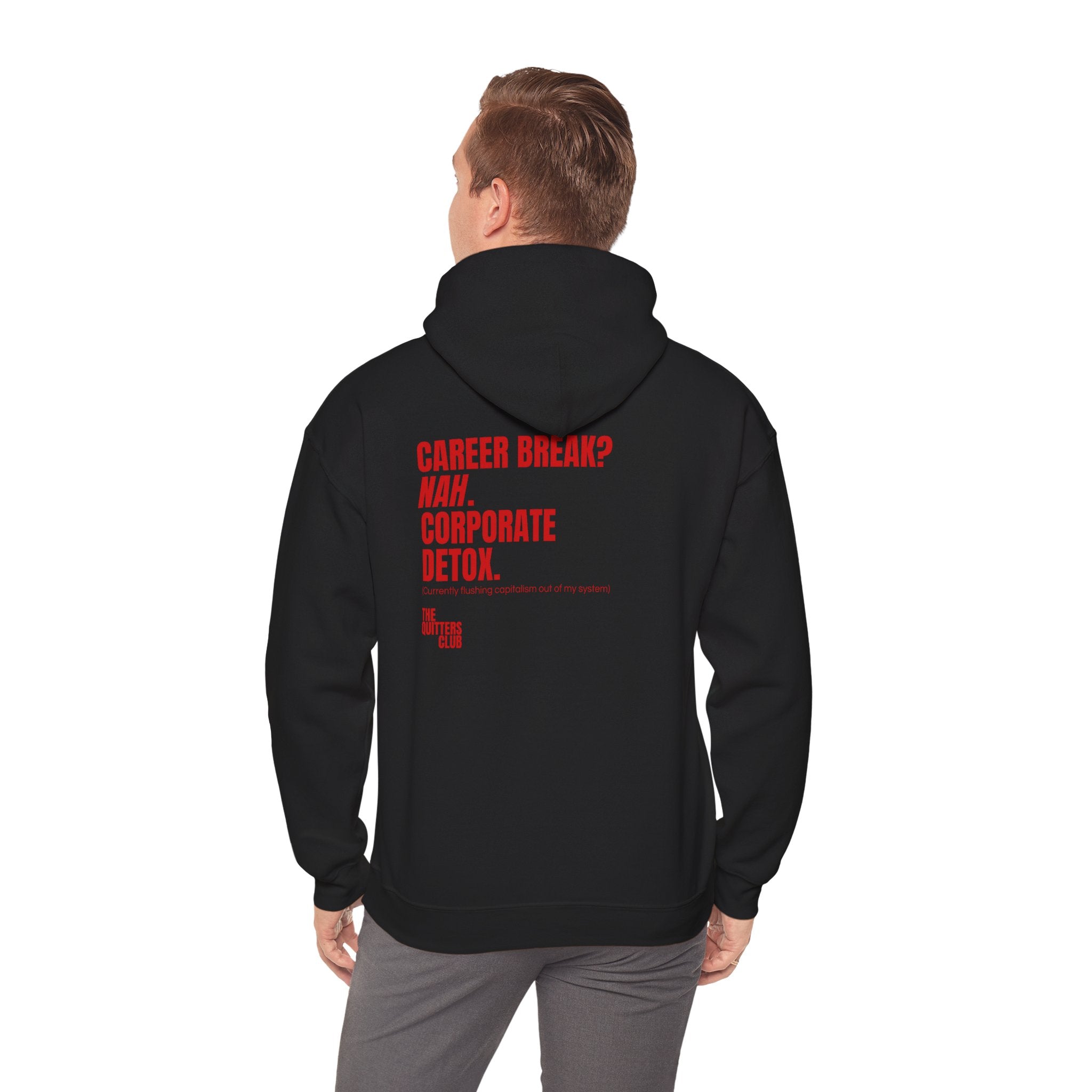 07 QUITTERS CLUB HOODIE BLACK/RED