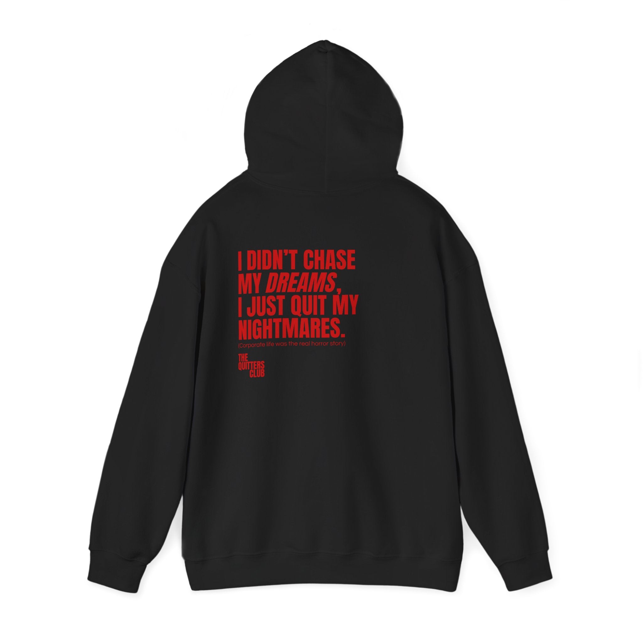 01 QUITTERS CLUB HOODIE BLACK/RED