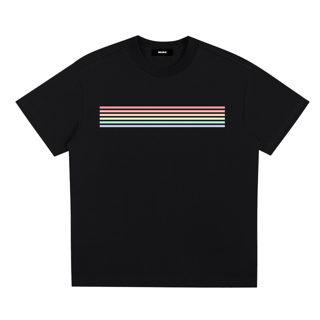 PRIDE LOOSE FIT UNISEX T-SHIRT -  PASTEL RAINBOW
