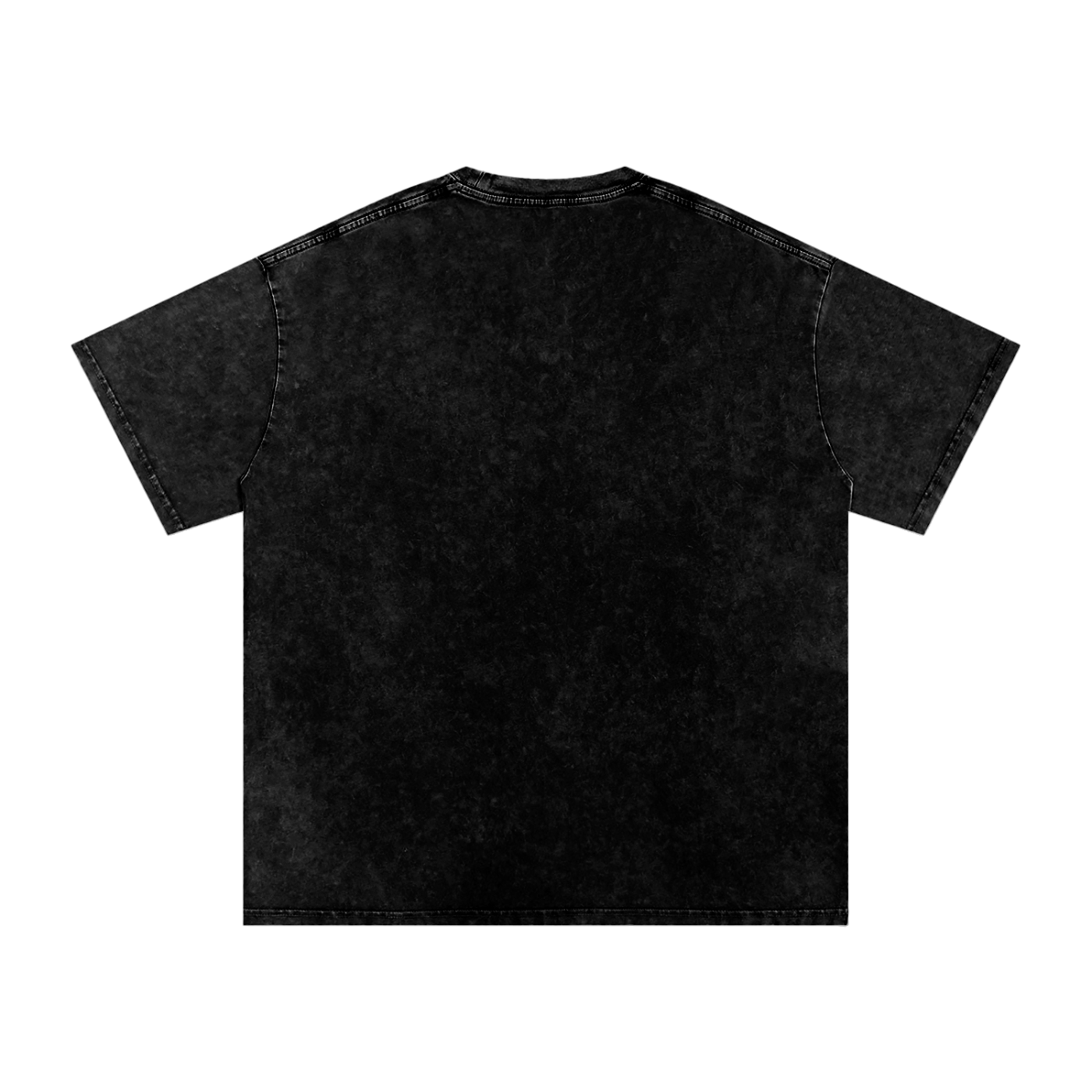 BASIC SNOW WASHED OVERSIZED COTTON T-SHIRT BLACK