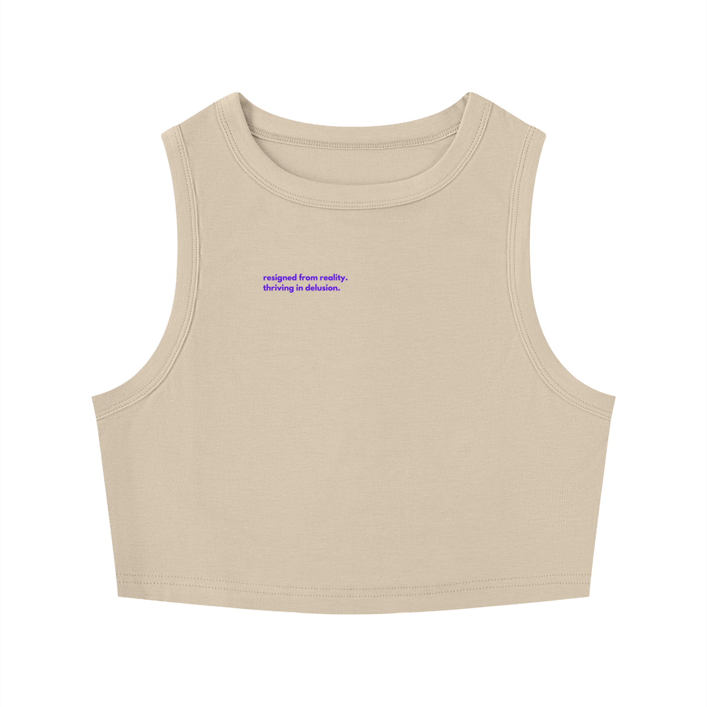 MAIN CHARACTER TIGHT CREWNECK CROP TANK TOP -  RESIGNED FROM REALITY