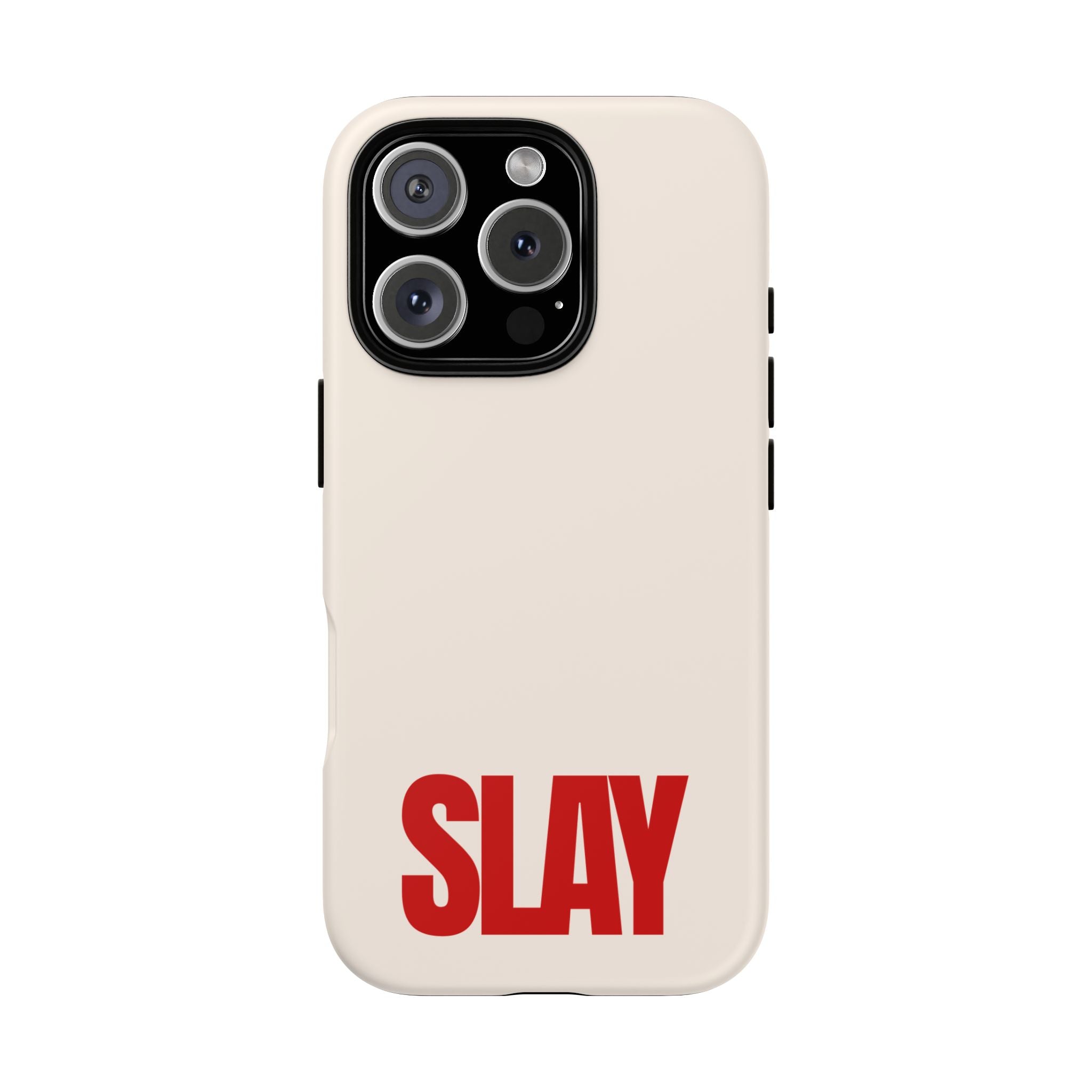 IPHONE CASE (15 - 17) - SLAY (BEIGE&RED)