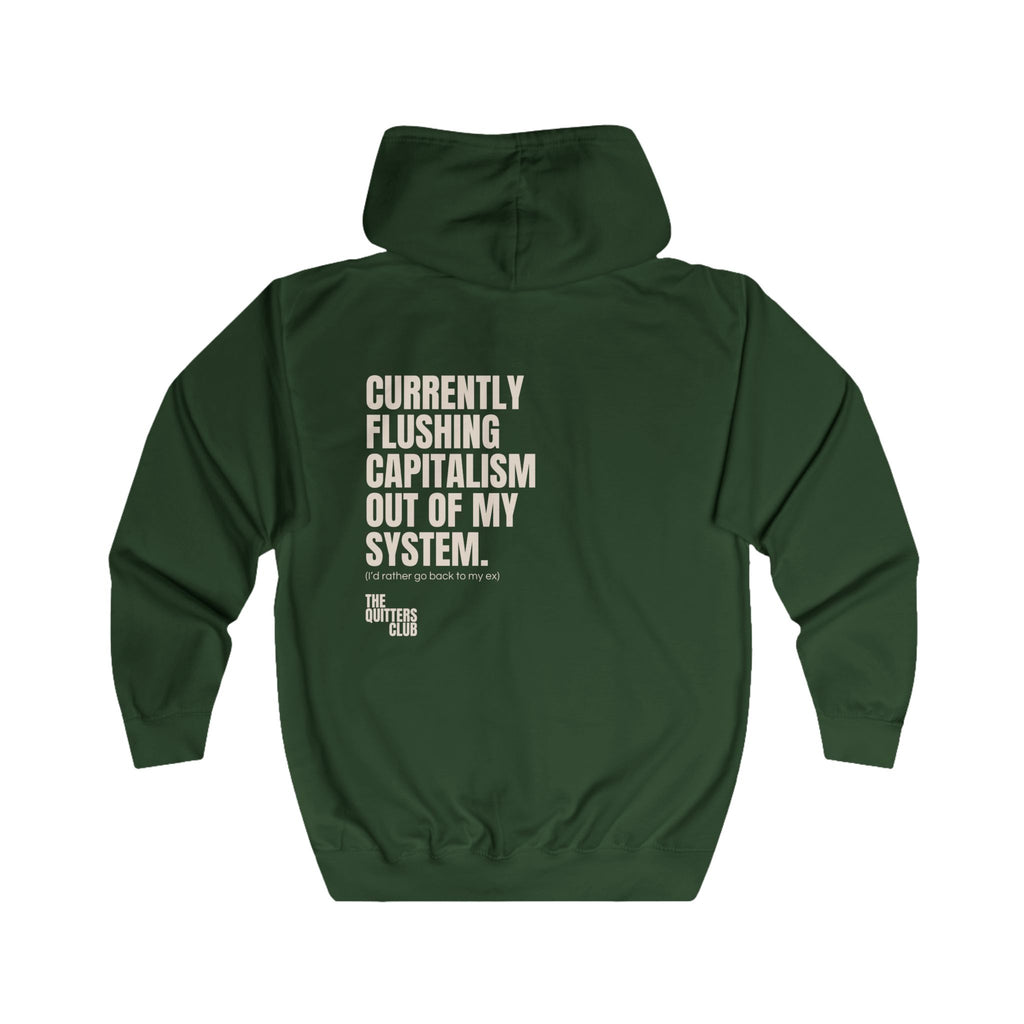 08 QUITTERS CLUB FULL-ZIP HOODIE GREEN/BEIGE